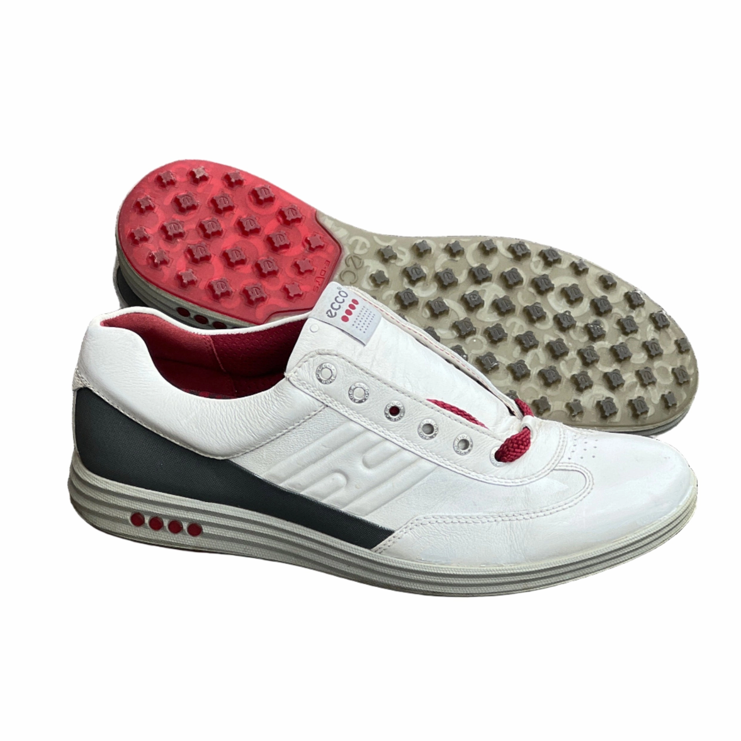 Mens Ecco  Premier Cleat-less Golf Shoe 45EU White/ Grey Hydromax  Leather Toronto