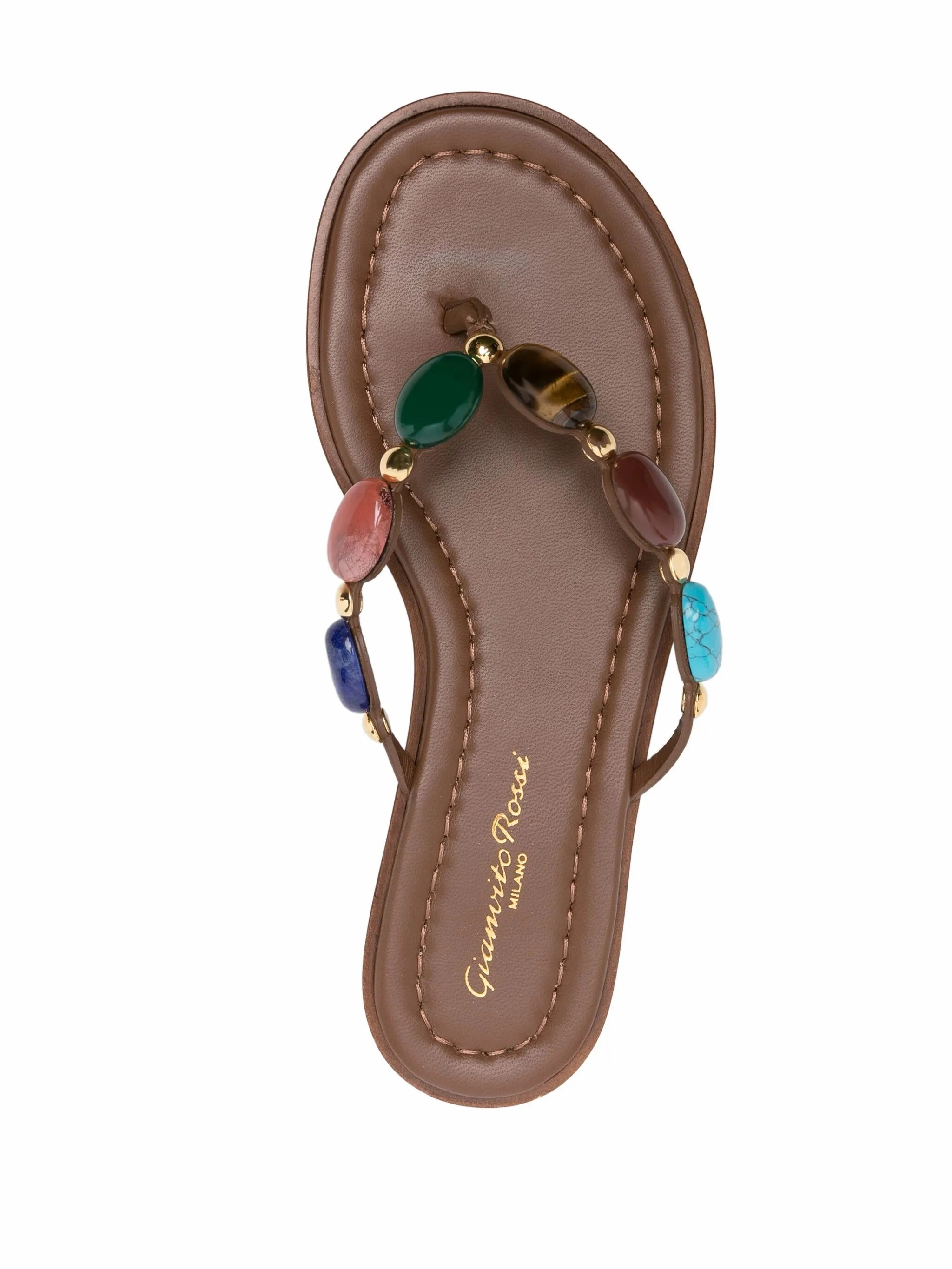 Real Glass Slippers To Wear Shanti embellished leather flip flops