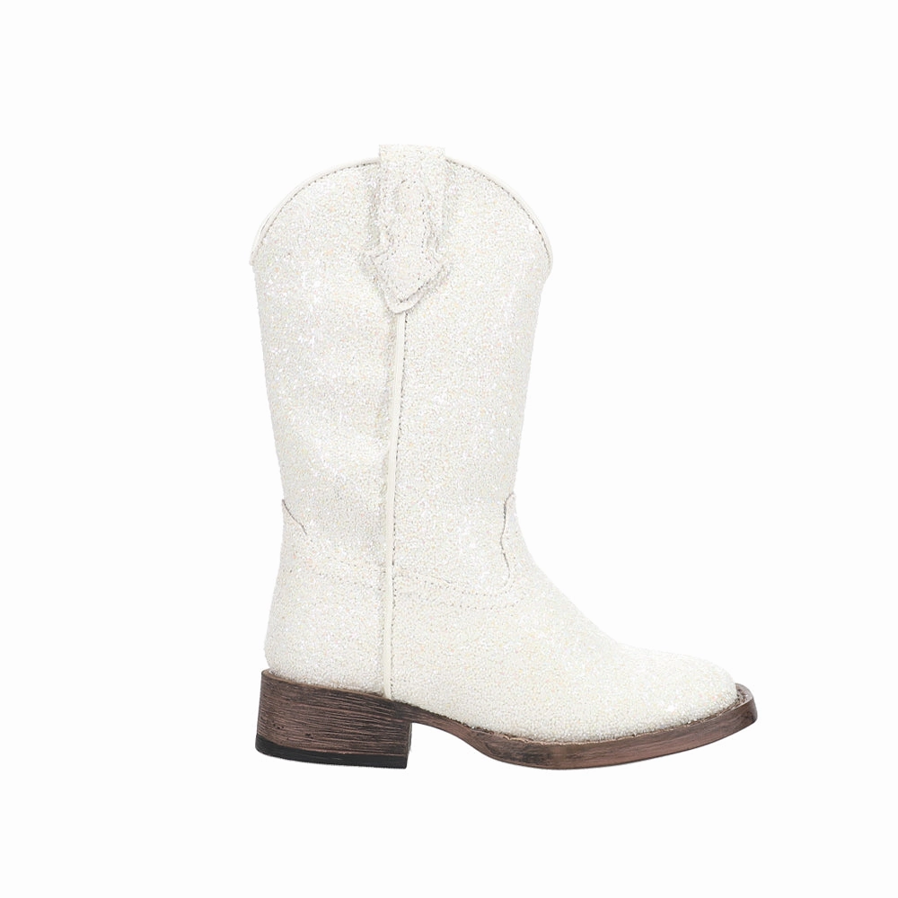 Over The Knee Heeled Boots Galore Glitter Square Toe Cowboy Boots (Little Kid)