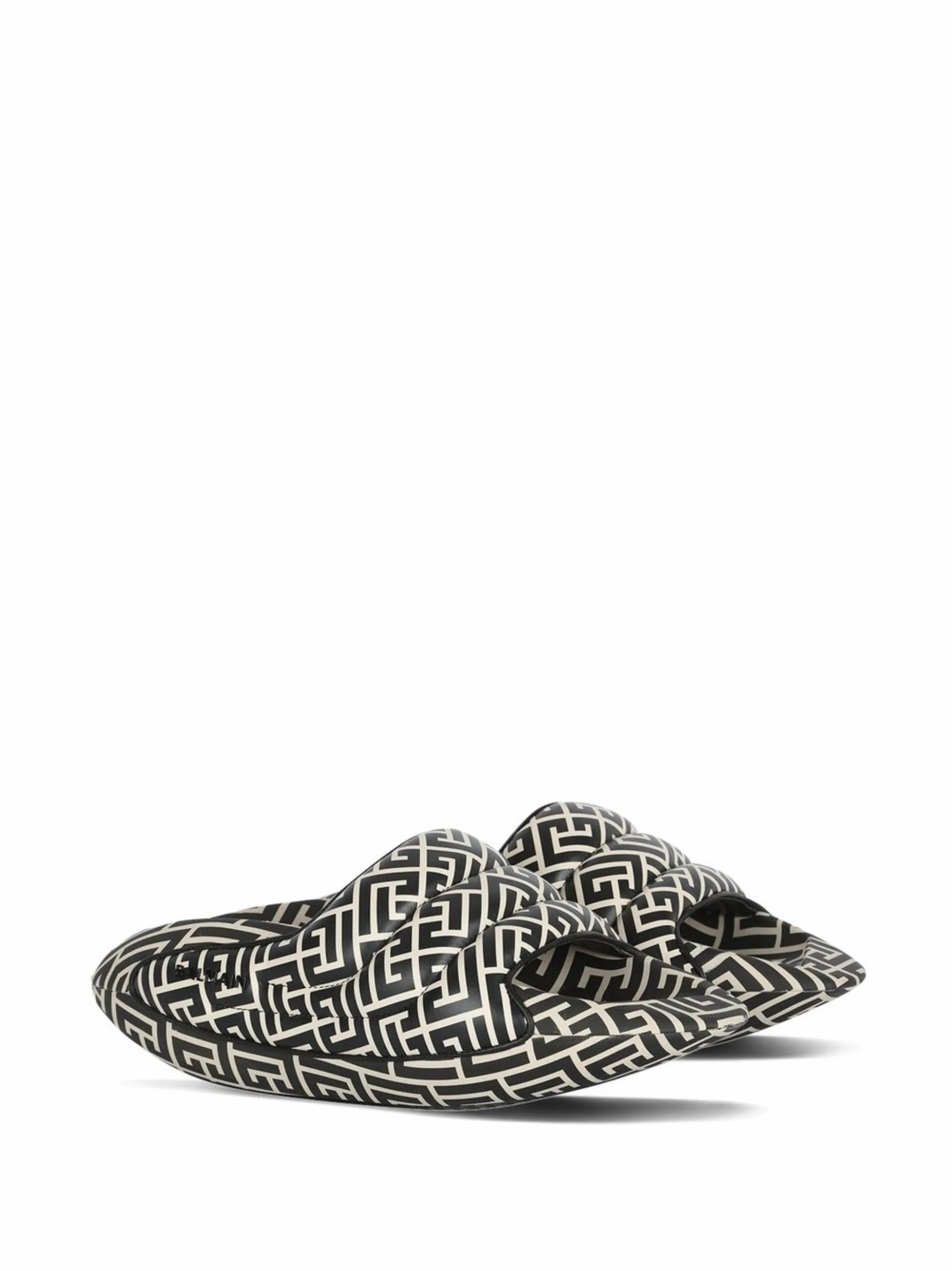 Slippers With Fur Lining B-IT monogram-print slides