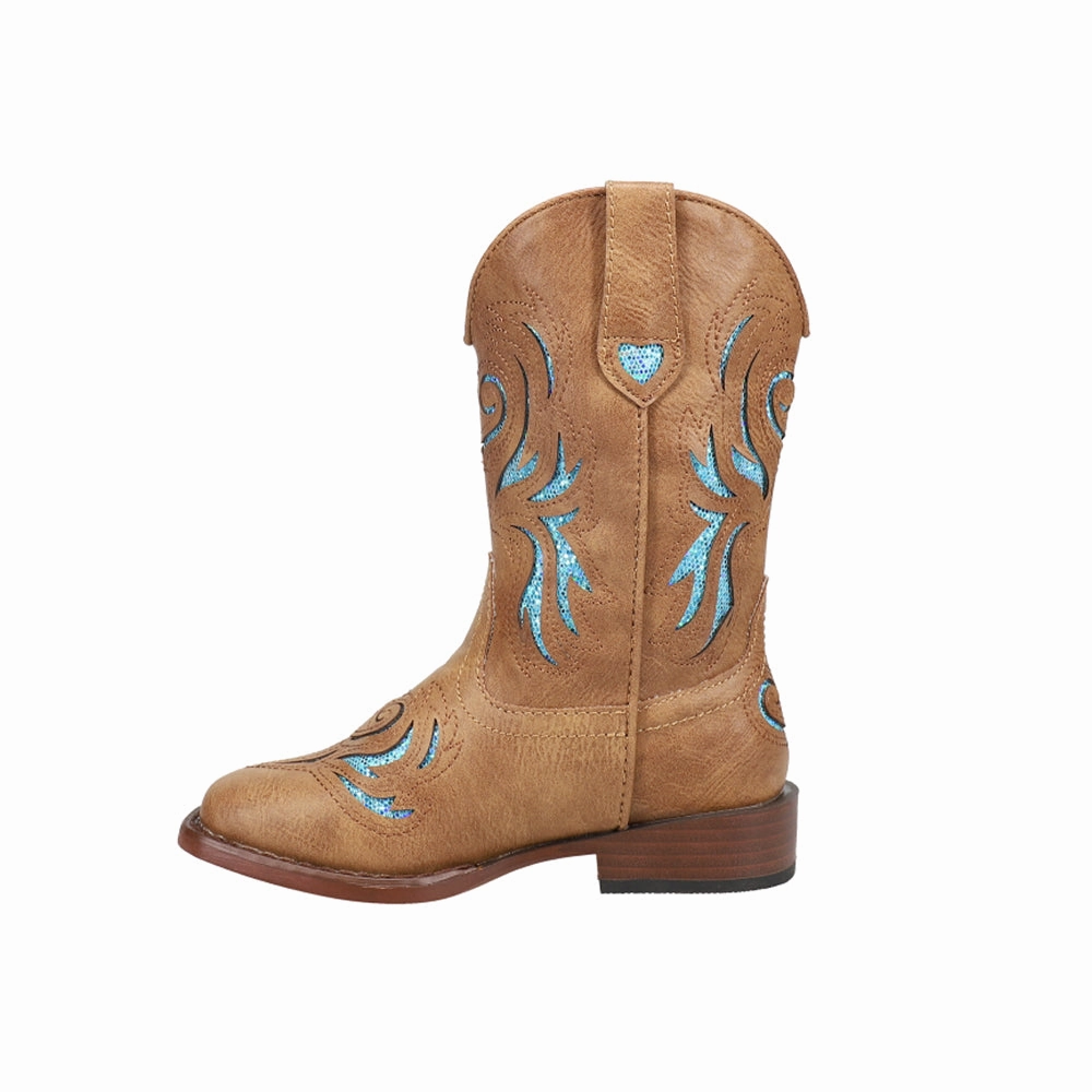 Glitter Breeze Square Toe Cowboy Boots (Little Kid-Big Kid) Frye Campus Banana Boots