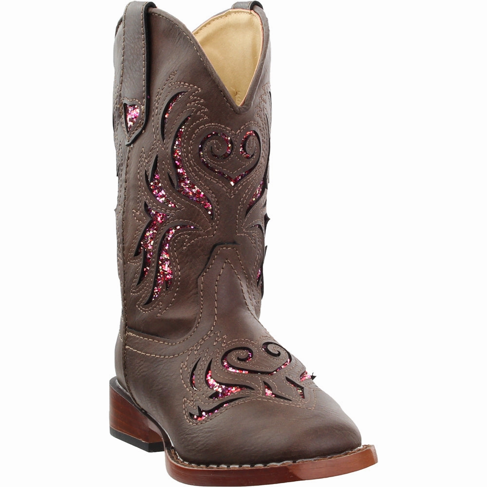 Glitter Breeze Square Toe Cowboy Boots (Little Kid-Big Kid) Rick Boots