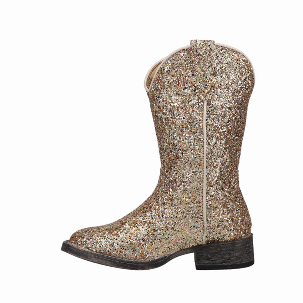 Lambskin Boots Glitter Galore Square Toe Cowboy Boots (Little Kid-Big Kid)
