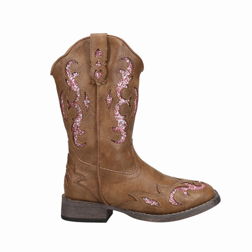 Western Boots Fringe Glitter Gypsy Square Toe Cowboy Boots  (Little Kid-Big Kid)