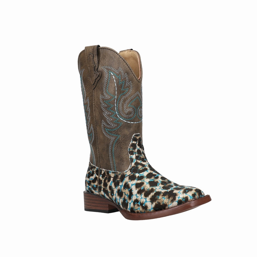 Cowboy Boots For Cheap Glitter Leopard Square Toe Cowboy Boots (Little Kid-Big Kid)
