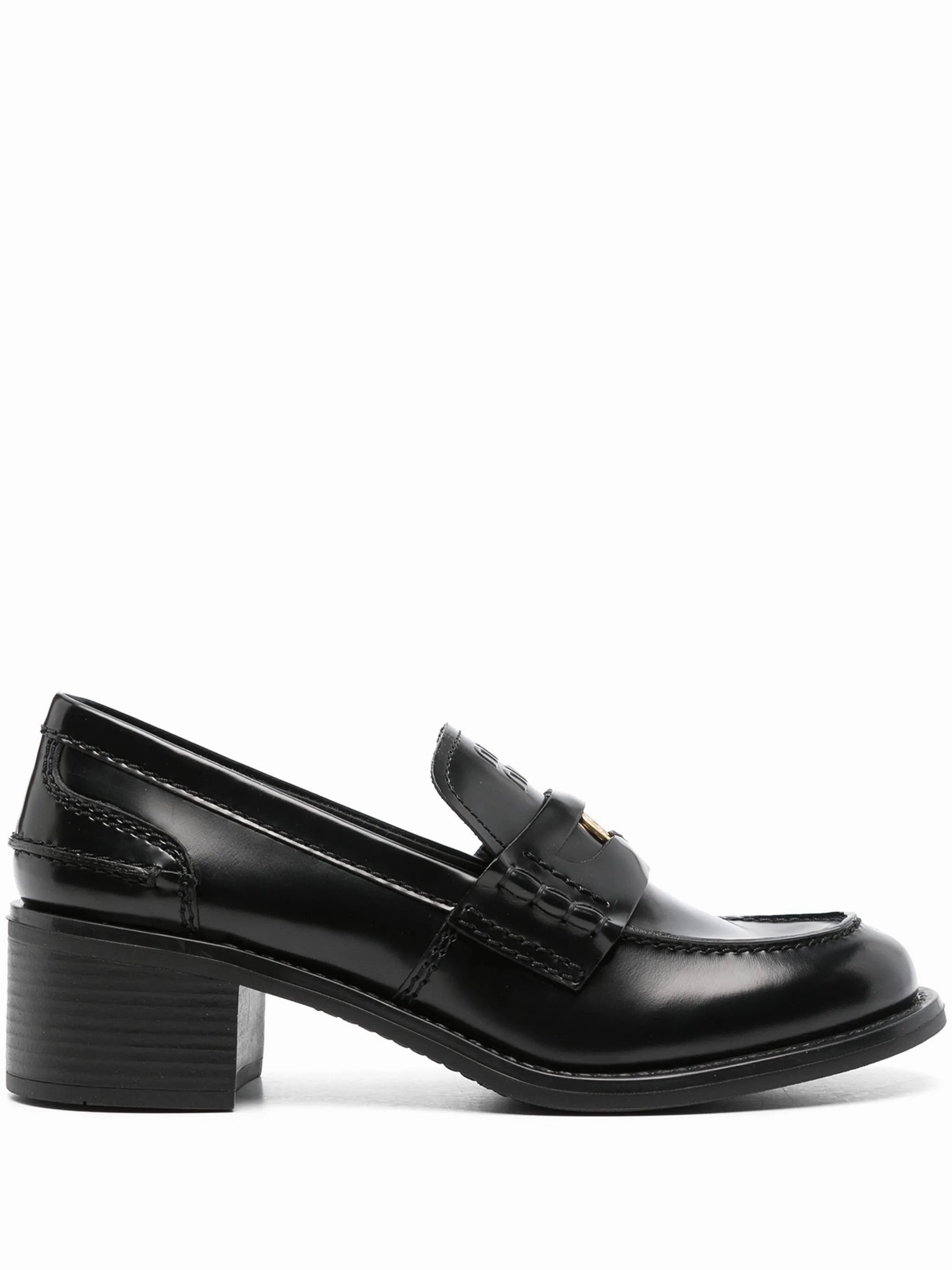 brushed leather penny loafers Loafers Pointed