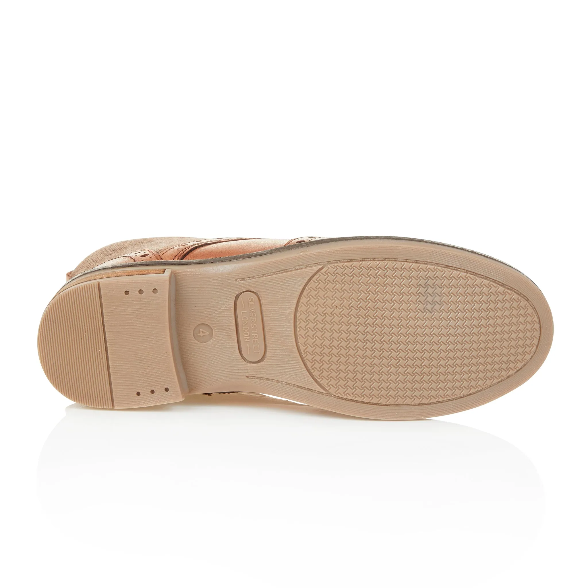 Grace Leather Brogue Boots - Tan Chelsea Boots With Cargo