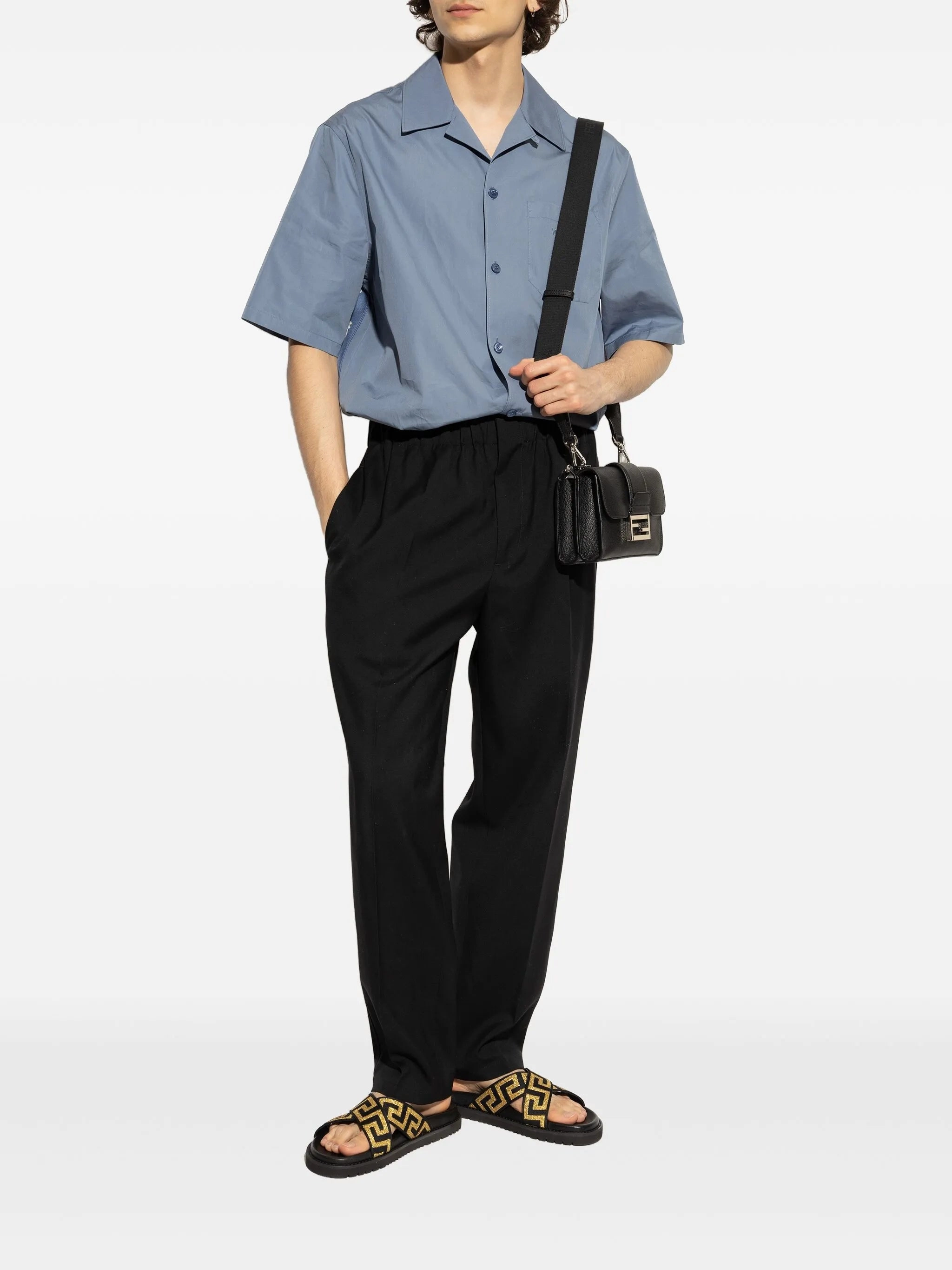 Greca-embellished slides Bunny Fur Slippers