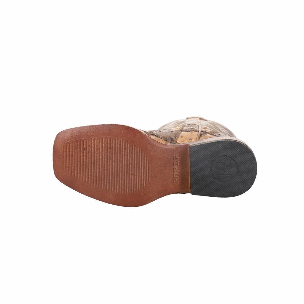 Edmond Allen Boots Bird Blocks Square Toe Cowboy Boots (Little Kid)