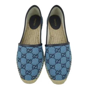 Cloudfeel Knotted Espadrille GUCCI Espadrilles GG Canvas Shoes Blue 663674 Size 38.5