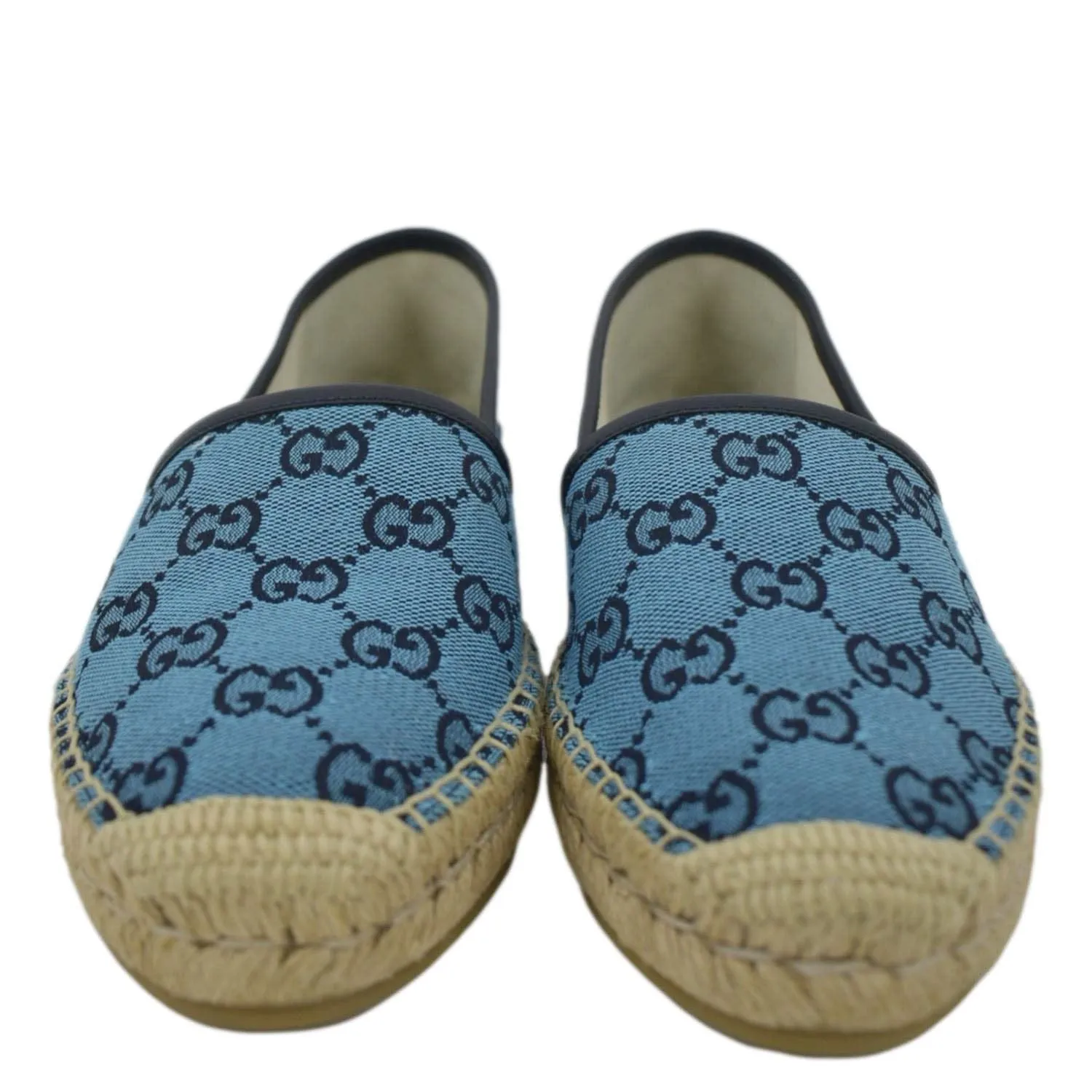 GUCCI Espadrilles GG Canvas Shoes Blue 663674 Size 38.5 Soda Espadrilles