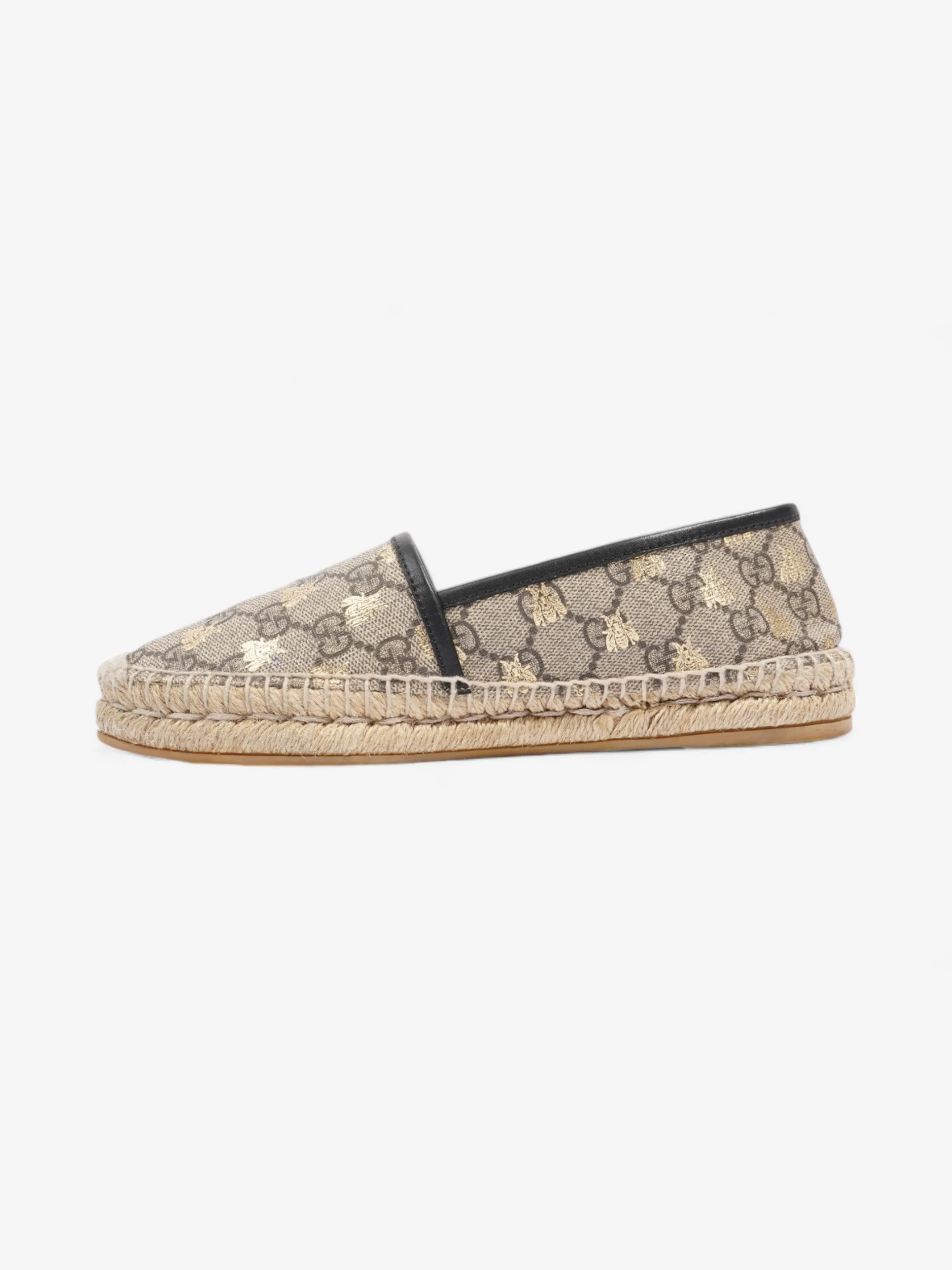 Gucci GG Bee Espadrille GG Supreme / Gold Canvas EU 36.5 UK 3.5 Famous Espadrille Brands