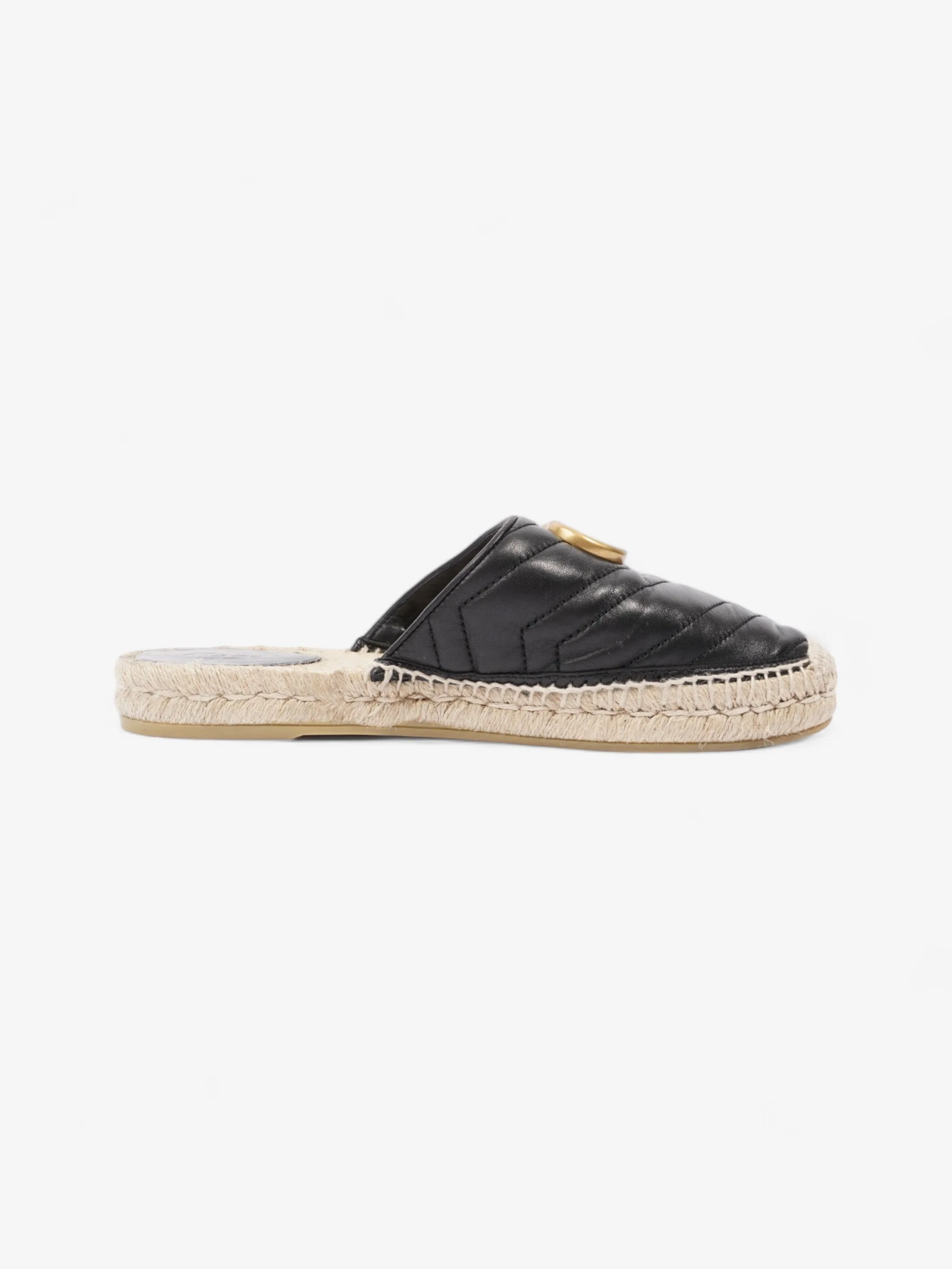 Gucci GG Flat Espadrille Black Leather EU 38 UK 5 Michael Kors Mathilde Espadrille