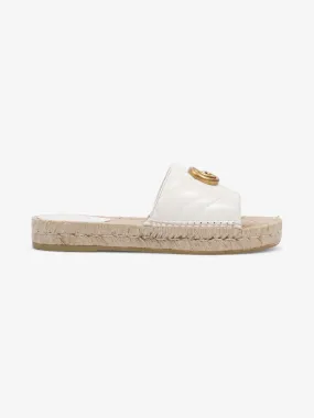 Mk Lynn Espadrille Gucci GG Marmont Espadrille Sandals White / Gold Leather EU 35.5 UK 2.5