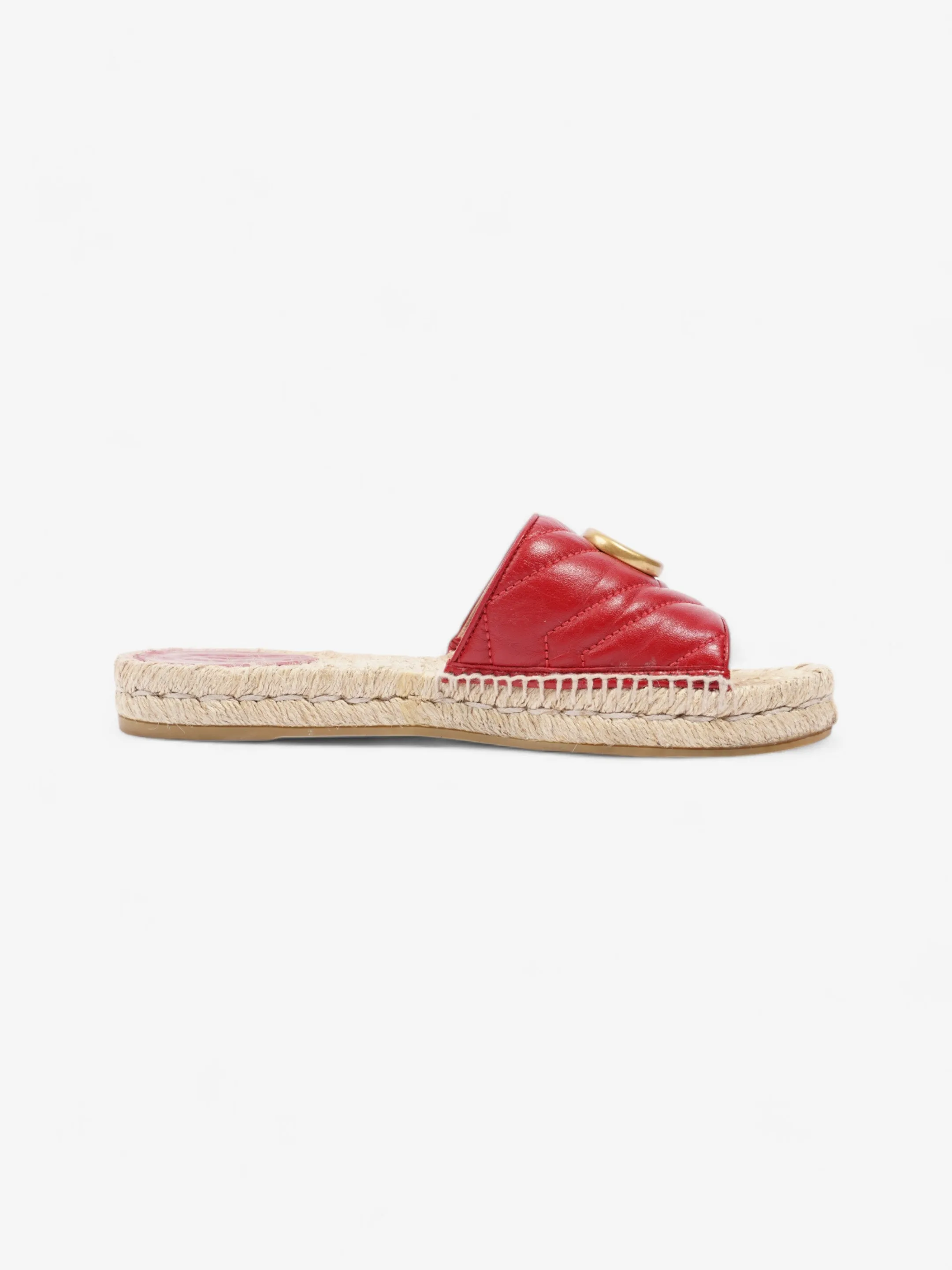 Gucci GG Marmont Espadrilles Red Leather EU 38 UK 5 Macys Platform Espadrilles