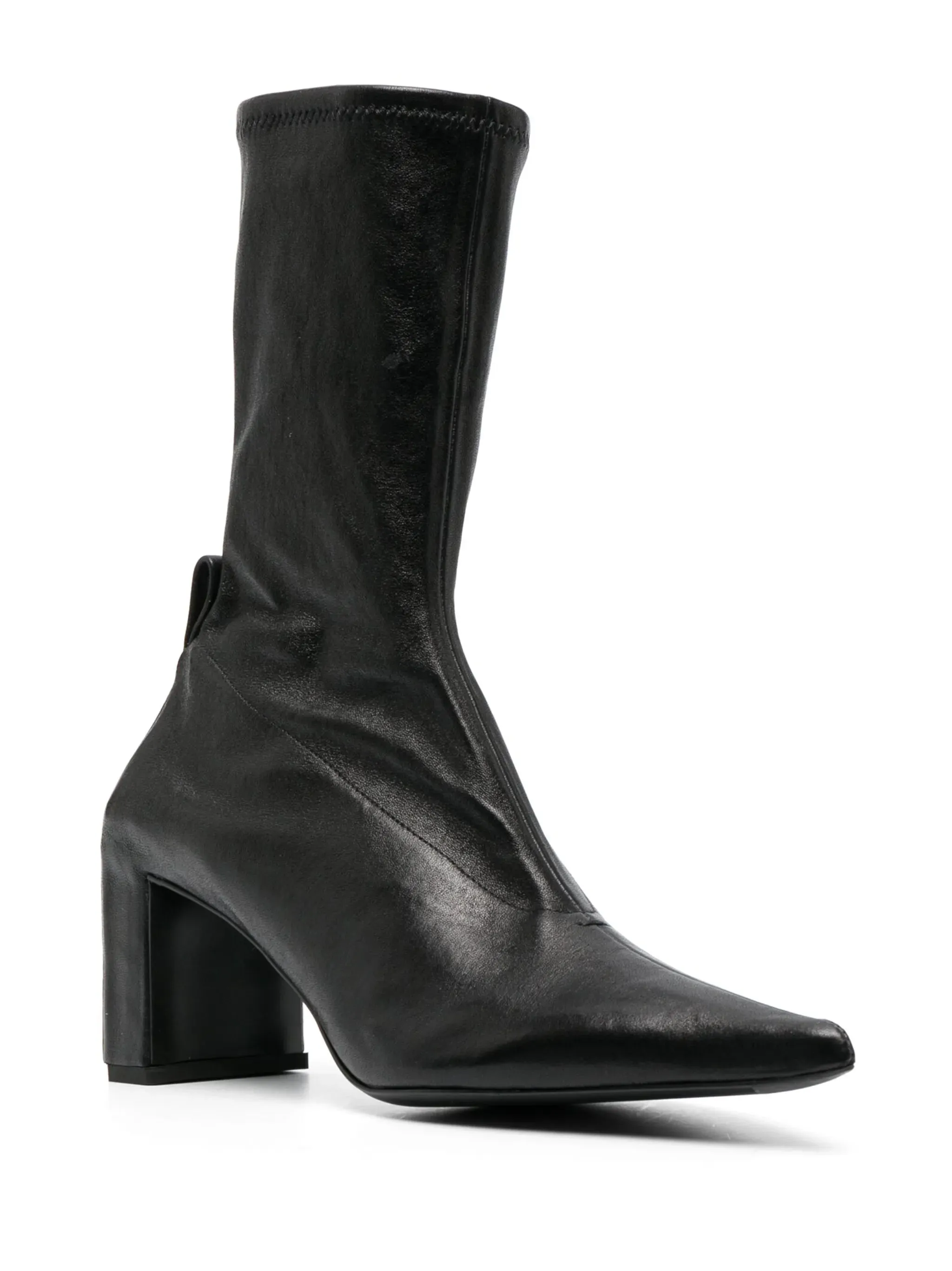 90mm pointed-toe leather boots Leggings With Ankle Boots