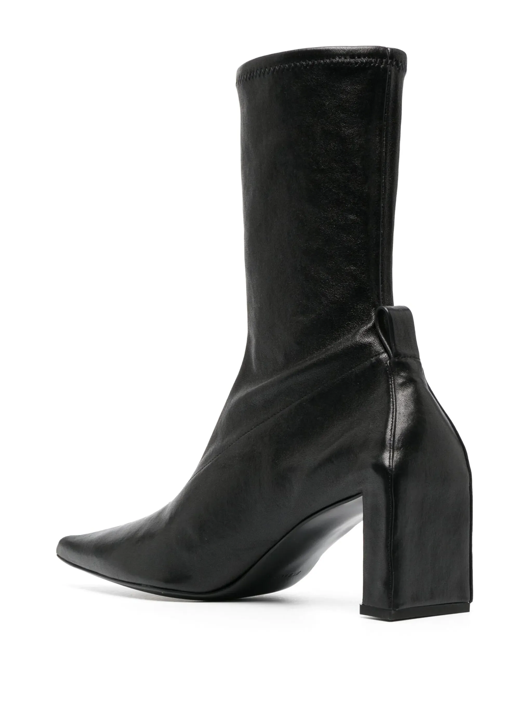 Round Toe Stiletto Ankle Boots 90mm pointed-toe leather boots