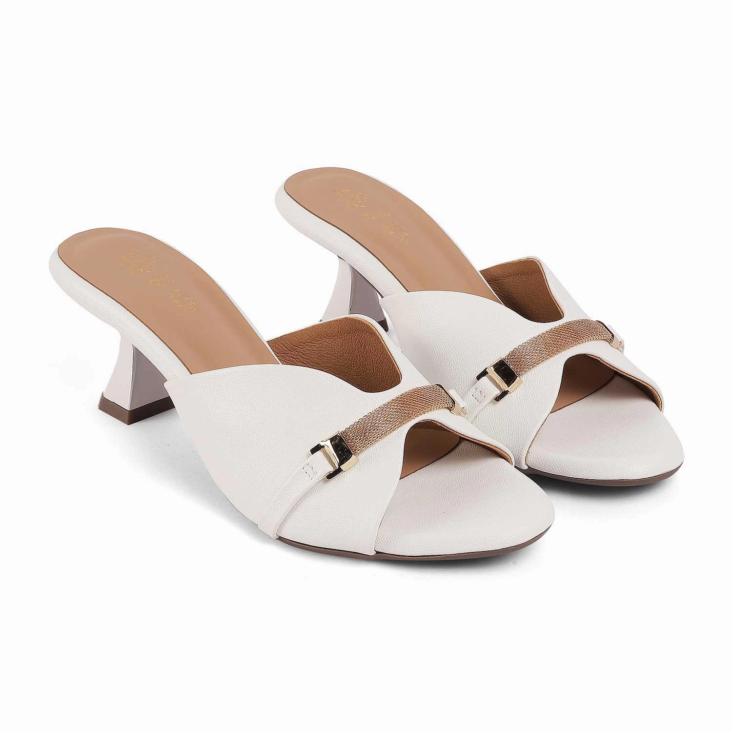 Tresmode Trigger White Women's Dress Heel Sandals Eva Sandals