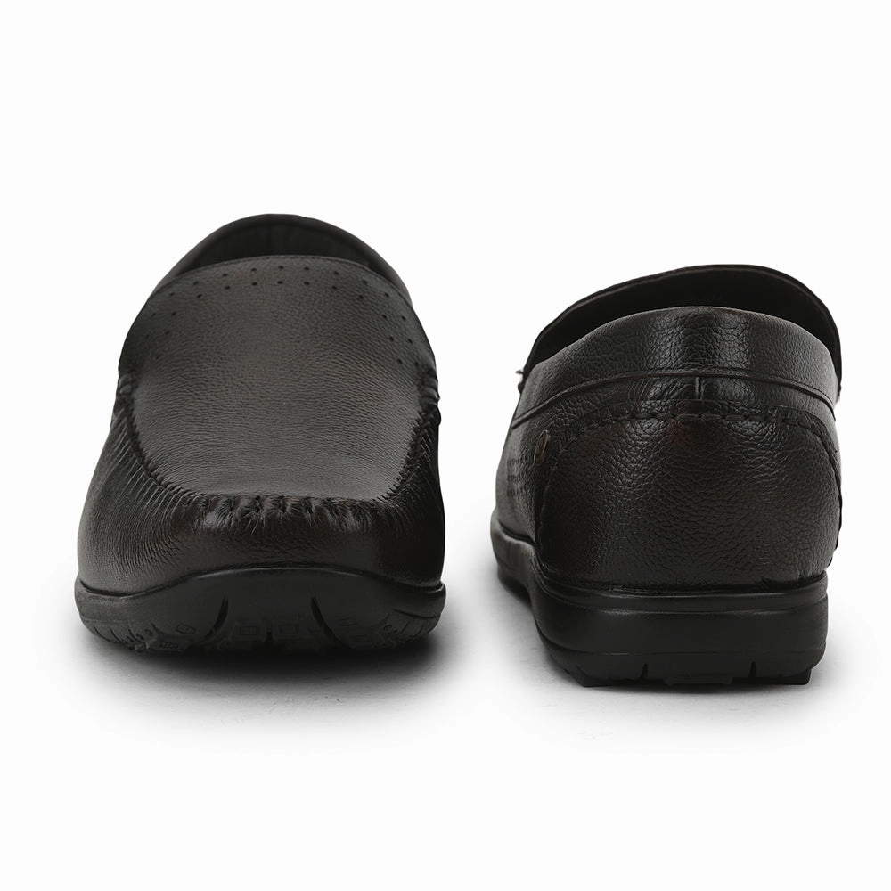 Healers Casual Non lacing Loafers Shoes For Men (D.Brown) JPL-271 By Liberty Patterned Loafers