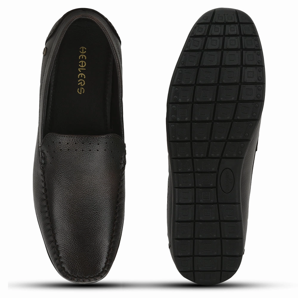 Vagabond Platform Loafers Healers Casual Non lacing Loafers Shoes For Men (D.Brown) JPL-271 By Liberty