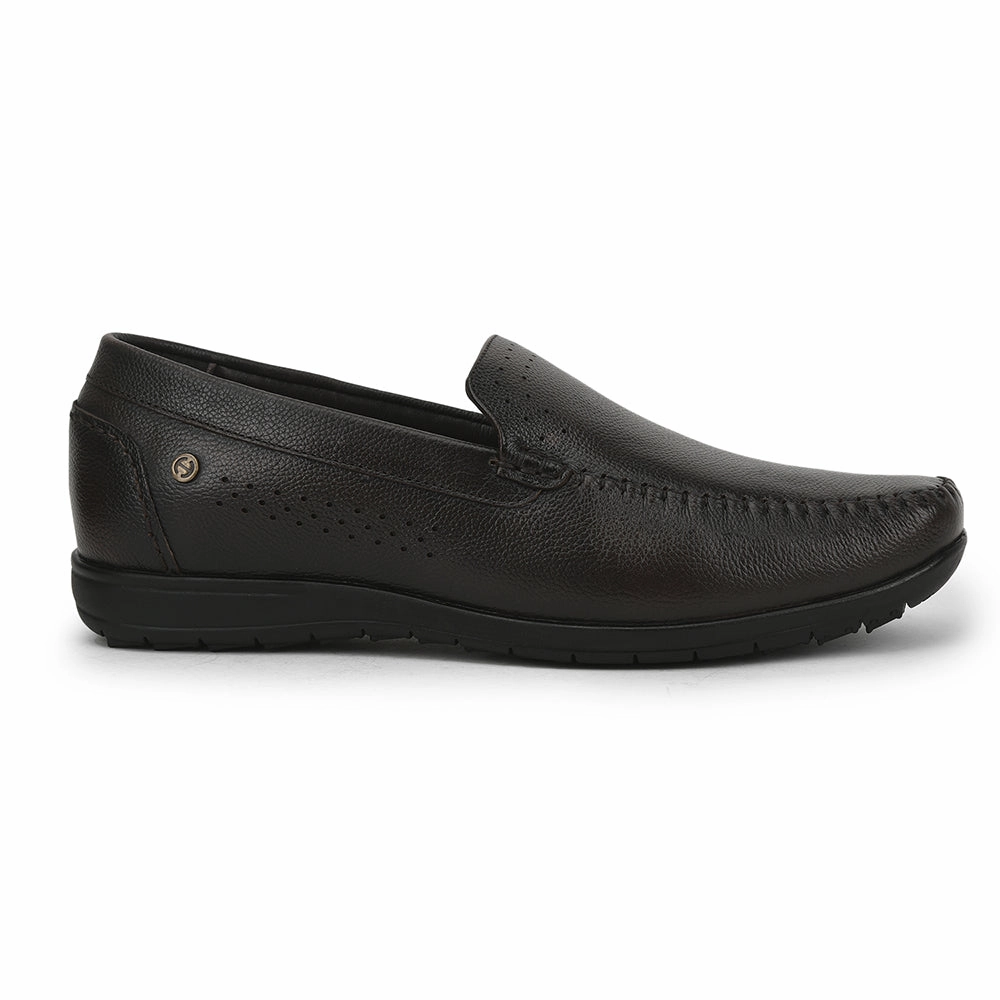 Healers Casual Non lacing Loafers Shoes For Men (D.Brown) JPL-271 By Liberty Loafers With A Buckle