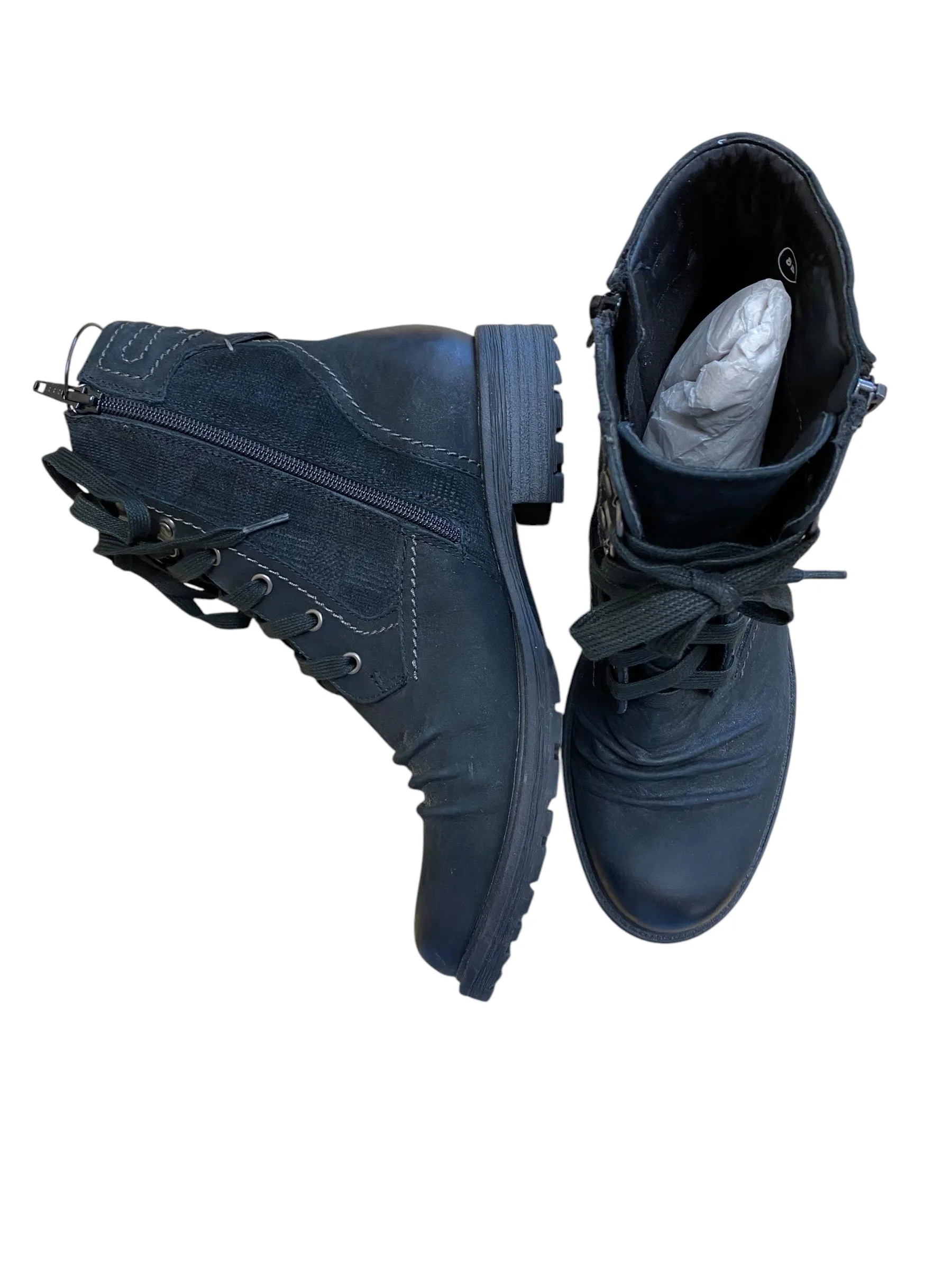 Combat Boots With Crystals Boots Combat By Earth In Black, Size: 8