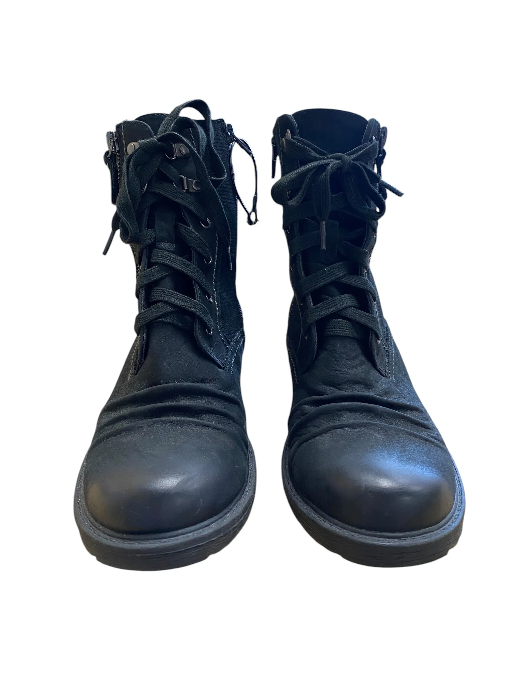 Mid Calf Combat Boots Boots Combat By Earth In Black, Size: 8