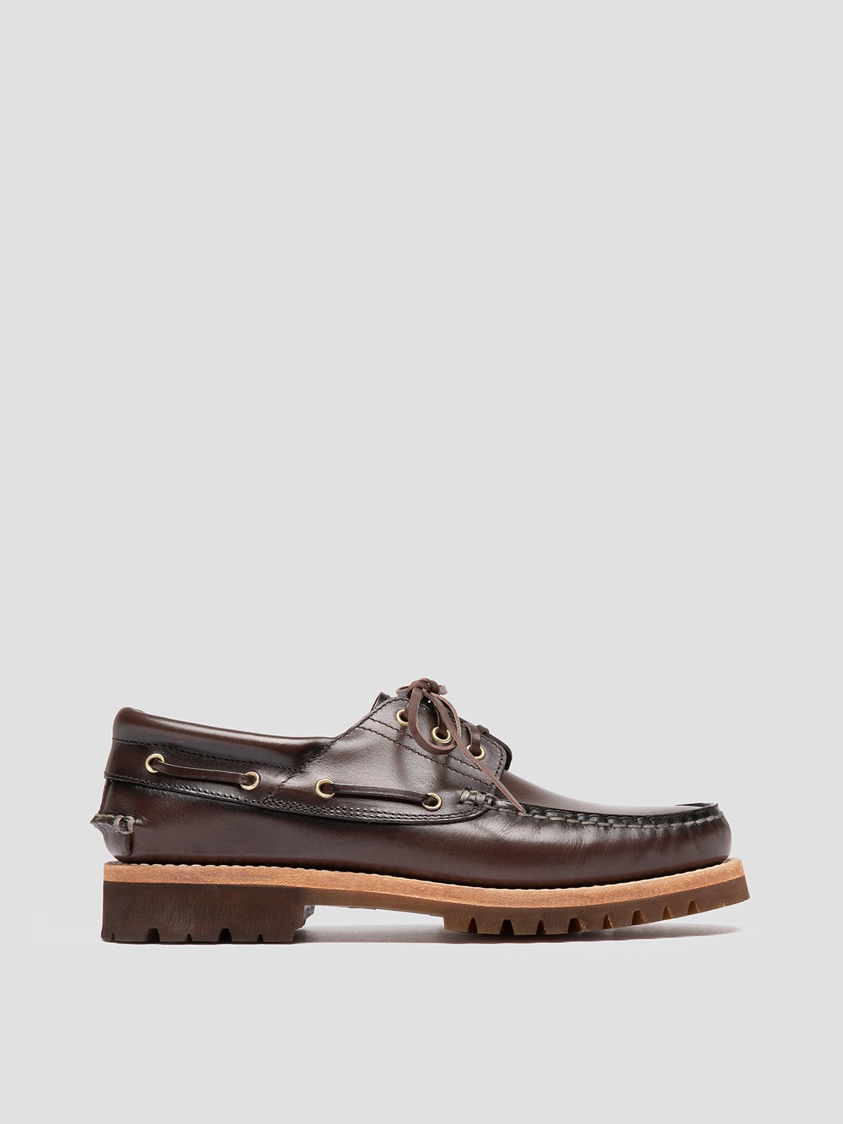HERITAGE FLEXI 001 - Brown Leather Boat Shoes Gore Tex Loafers