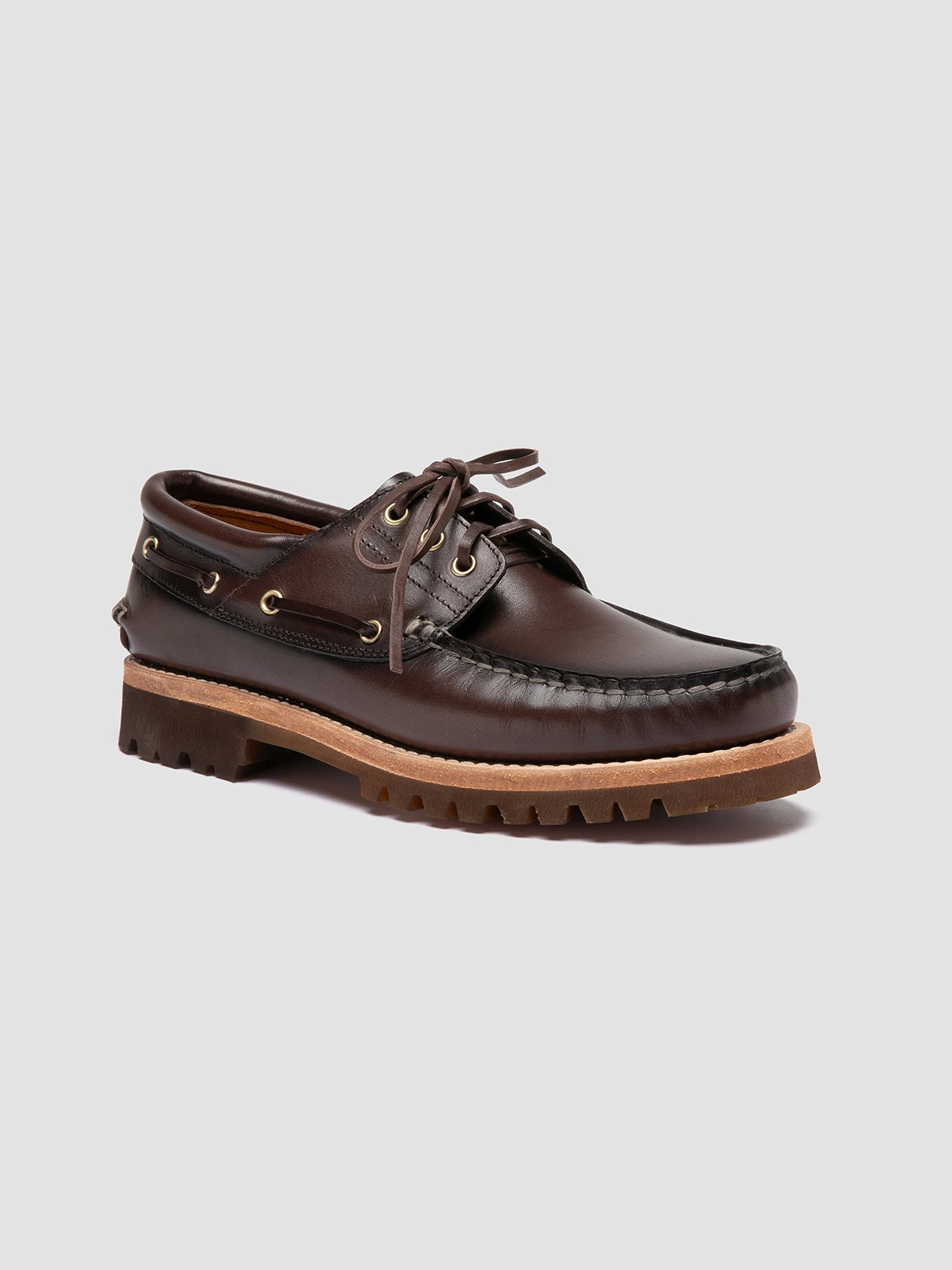 Loafers Bar And Grill Catonsville HERITAGE FLEXI 001 - Brown Leather Boat Shoes