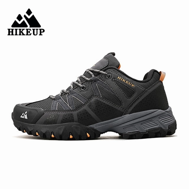 Hiking Boots With Side Zipper HIKEUP 2020 Summer Men Hiking Shoes Mesh Fabric Mountain Climbing Shoes Outdoor Trekking Sneakers Fishing Hunting Boots For Men