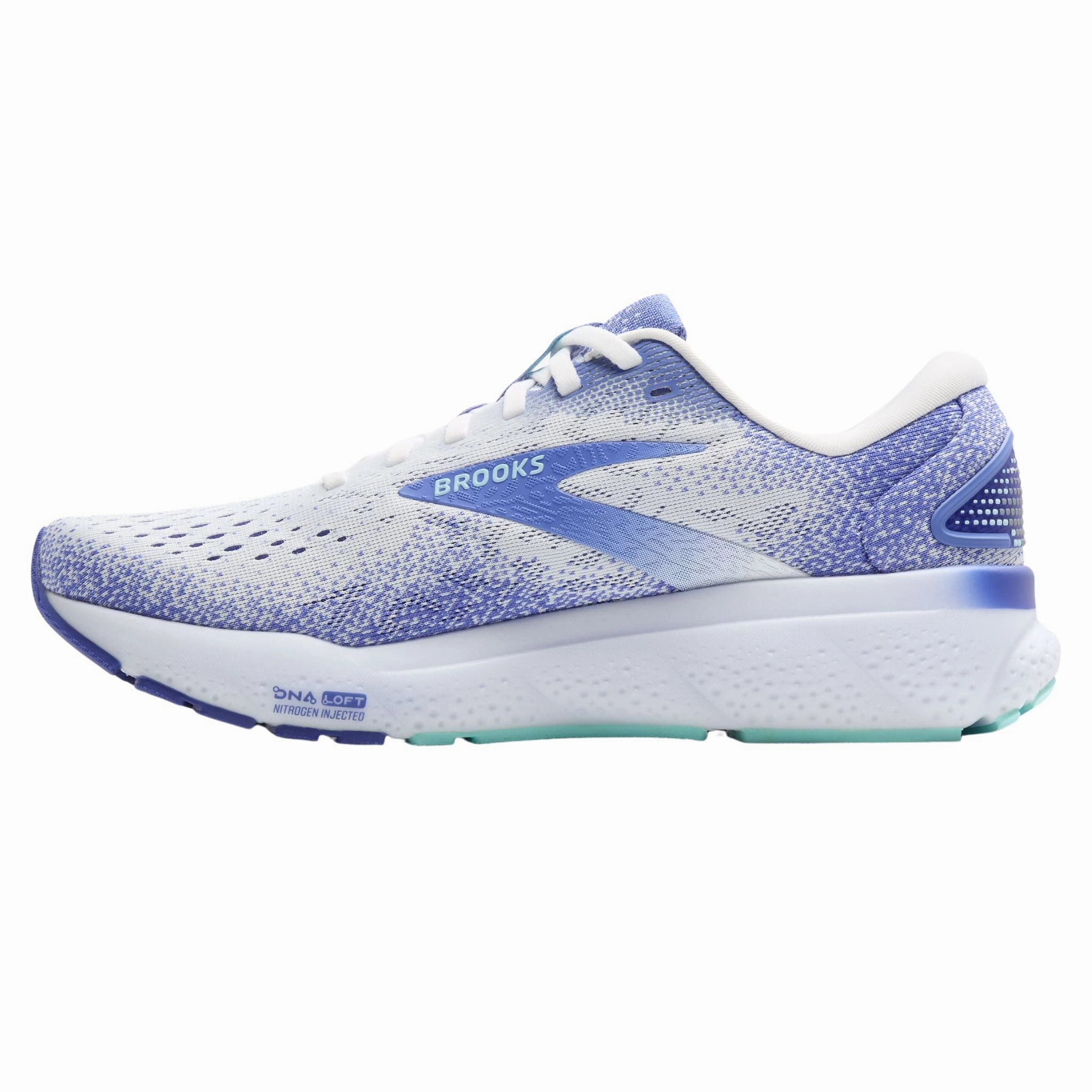Does Room Sell Shoes Brooks Women's 120407 152 Ghost 16 White Amparo Blue Limpet Shell Cushion Support Running Shoes