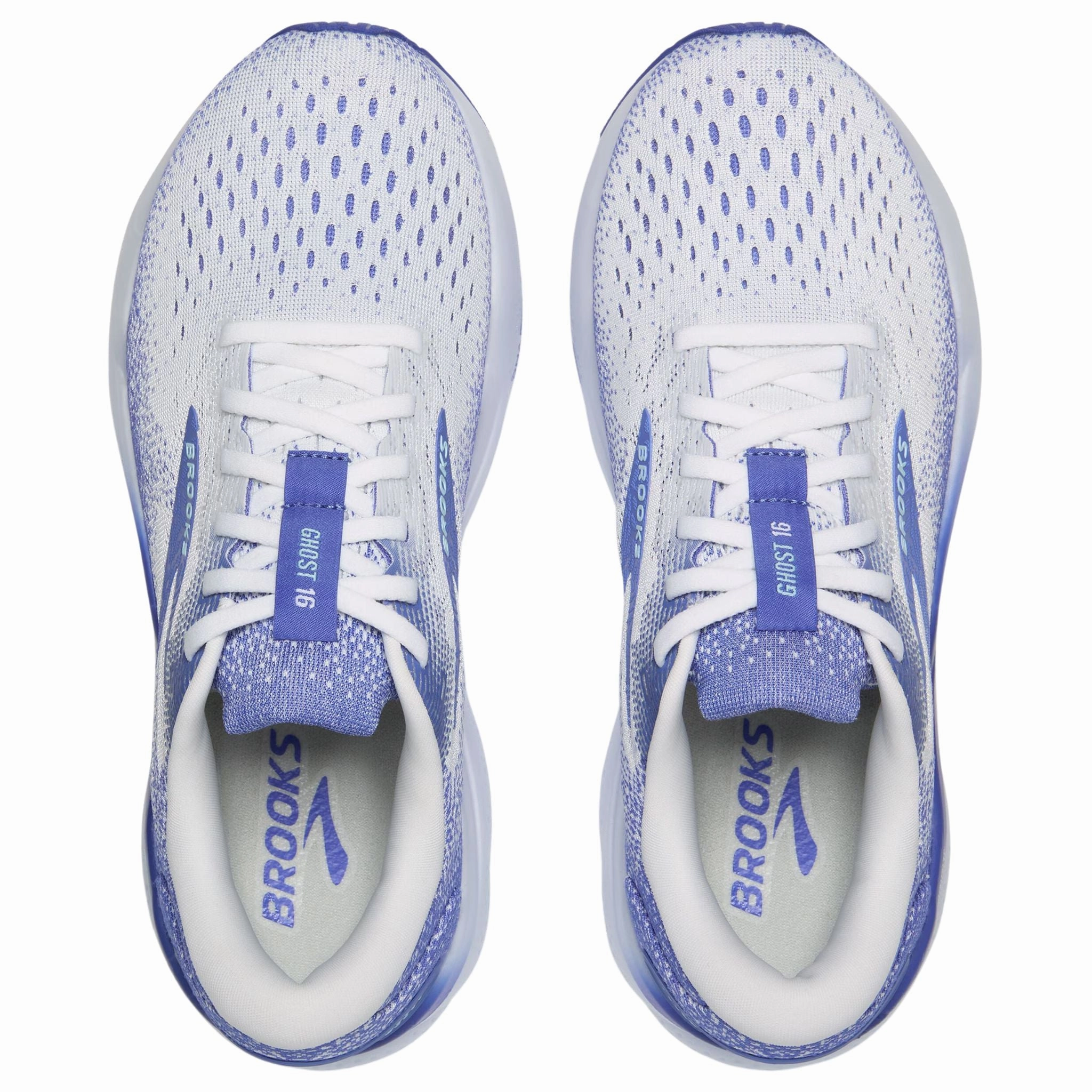 Amsterdam Brooks Women's 120407 152 Ghost 16 White Amparo Blue Limpet Shell Cushion Support Running Shoes
