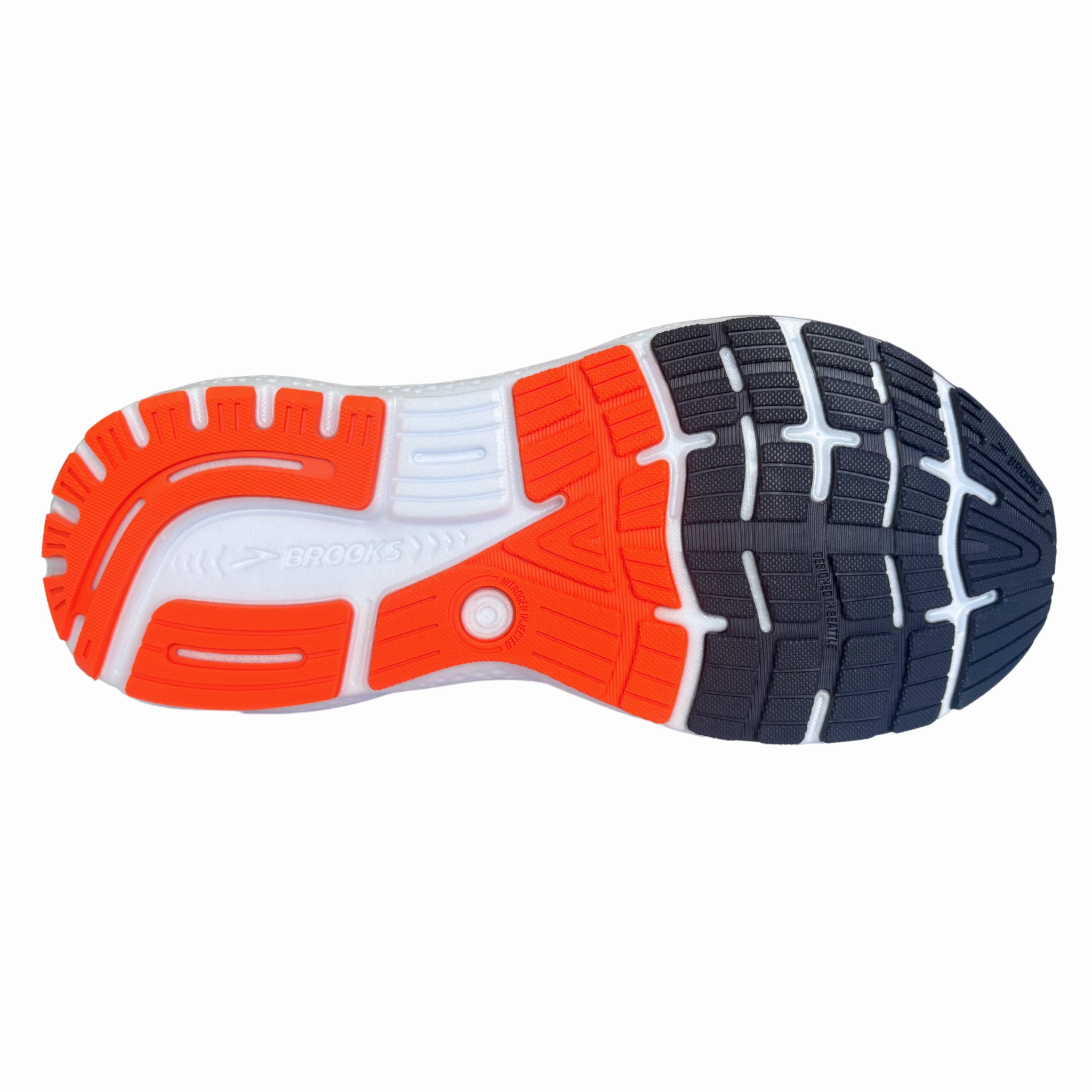 Bondi B Brooks Men's 110418 130 Ghost 16 White Peacoat Orange Cushion Support Running Shoes