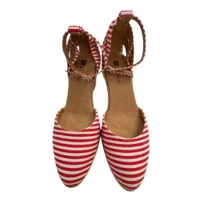 High Heels With Studs Shoes Heels Wedge By White Mountain In Red & White, Size:6