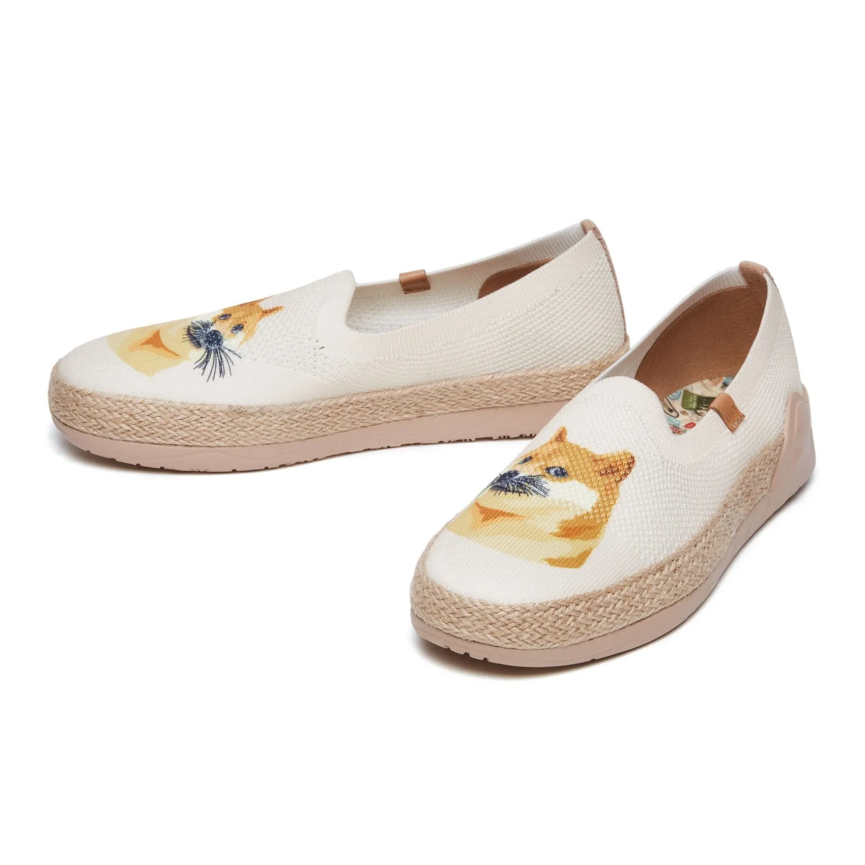 Hi Shiba Inu Marbella II Women Tory Ribbon Herringbone Espadrille