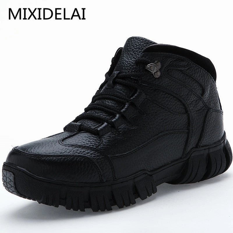 Loafer Ankle Boots MIXIDELAI Super Warm Winter Men Boots Genuine Leather Boots Men Winter Shoes Men Military Fur Boots For Men Shoes Zapatos Hombre