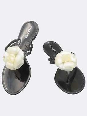 Sandals For Leather G26012 Camellia decoration women s flip flops 250MM Chanel