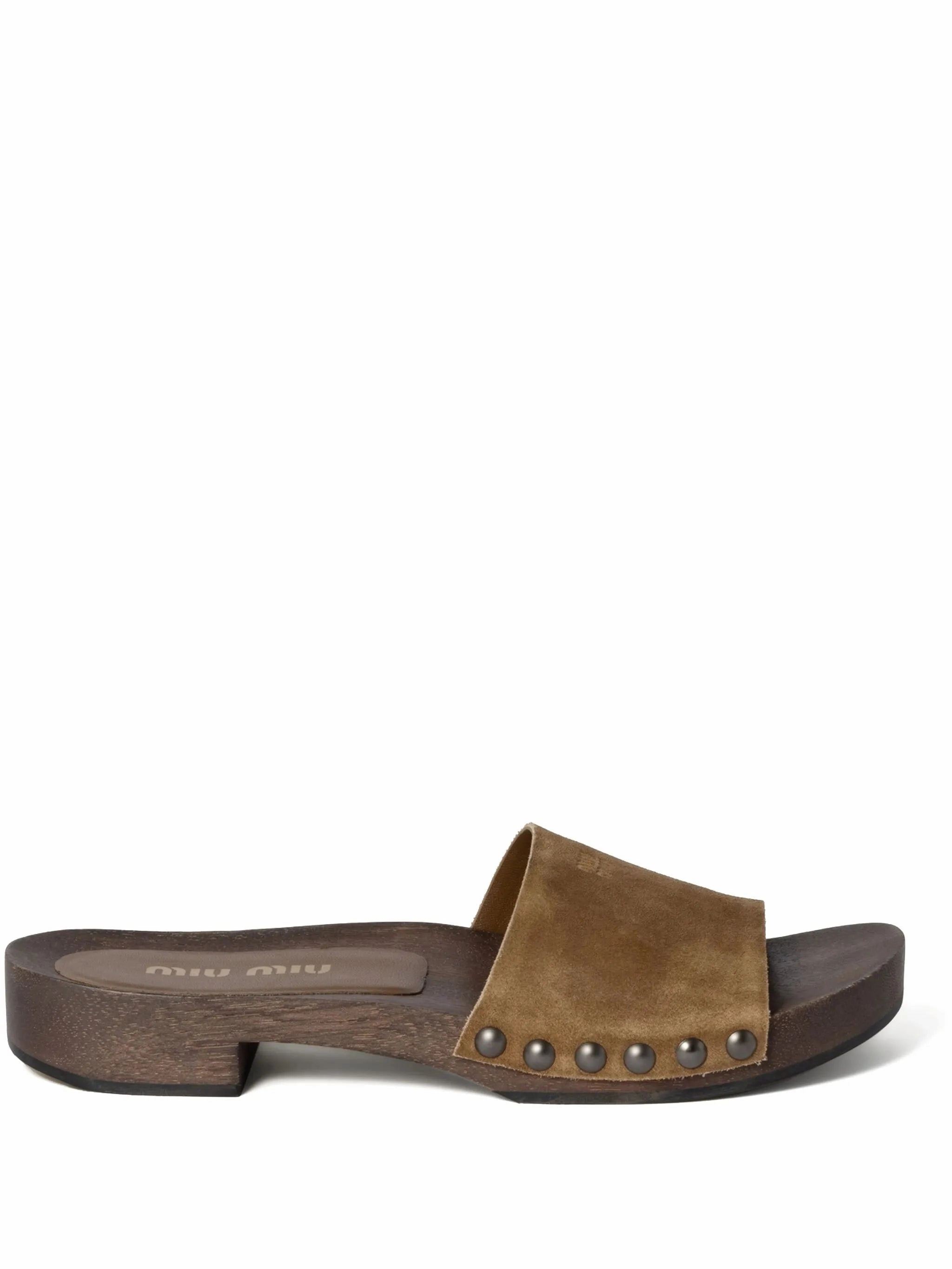 Goat Slides faded-suede clogs