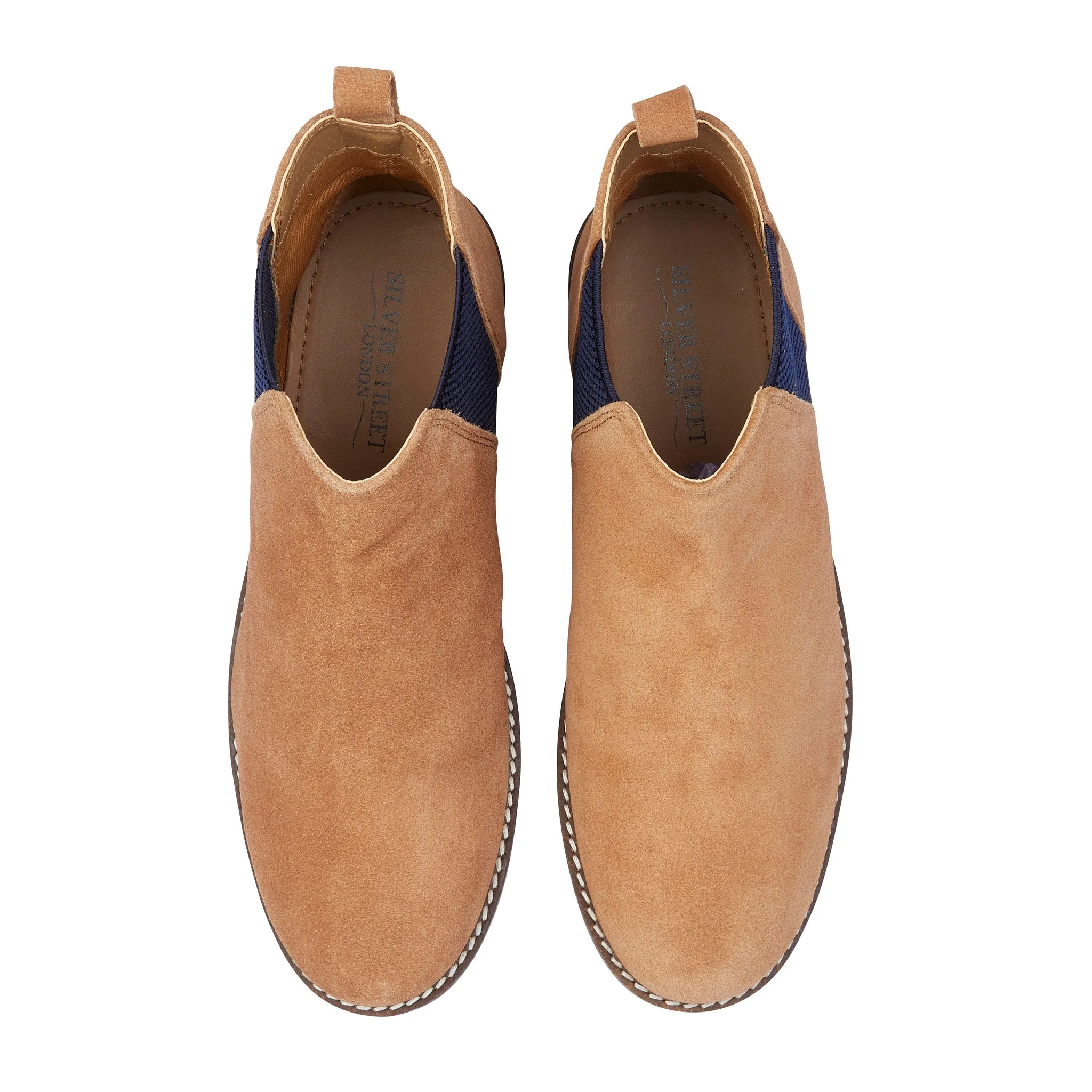 Juliet Suede Leather Chelsea Boots - Tan Walker Suede Chelsea Boots