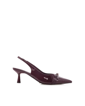 KADENCE - MULBERRY PATENT High Heels Stockings Pics