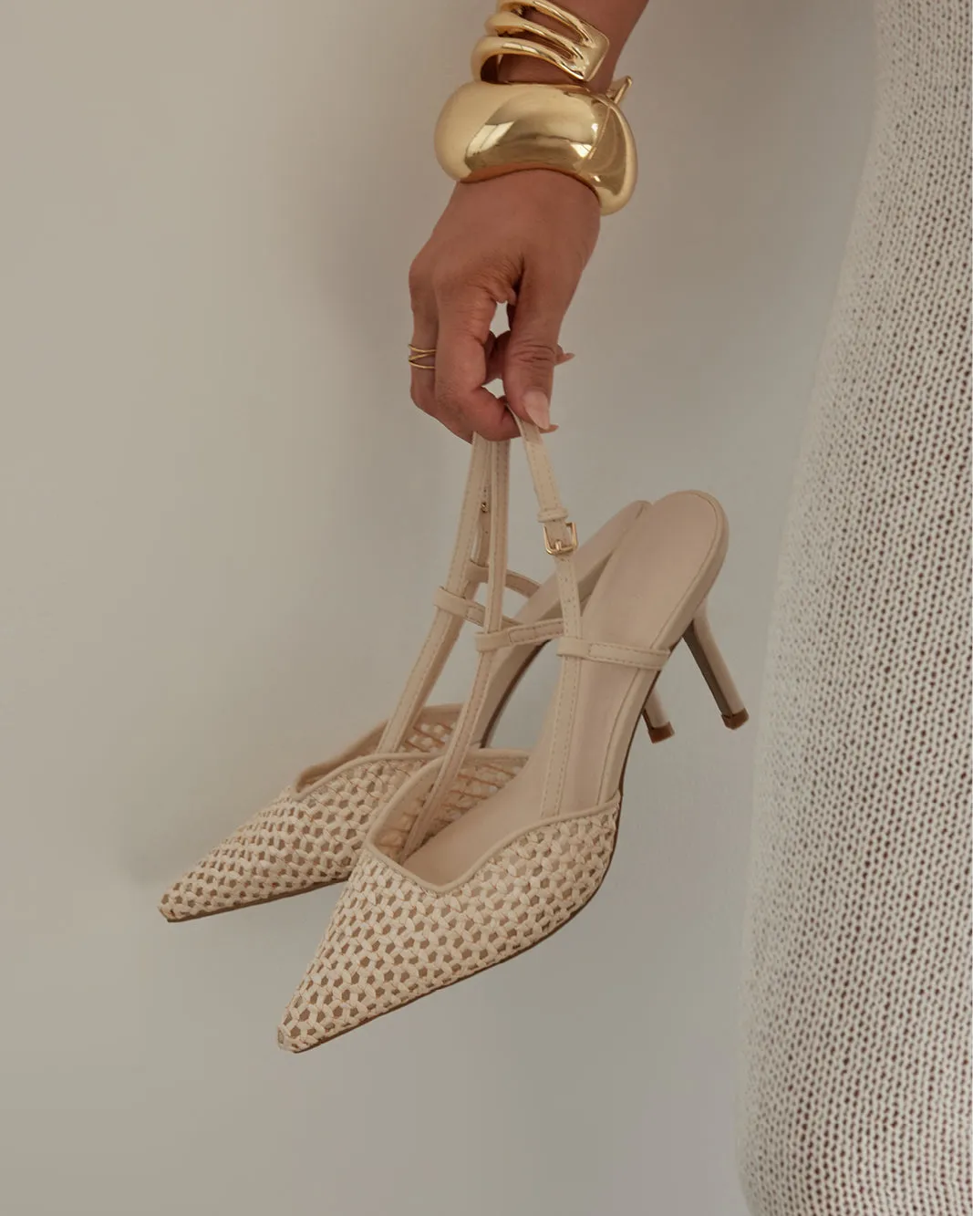 Yellow High Heels Amazon KAMERON - CREAM RAFFIA