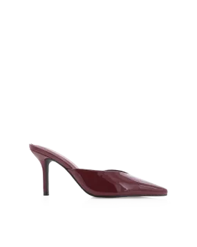 KAREY - CHERRY RED PATENT Leopard High Heel Chair