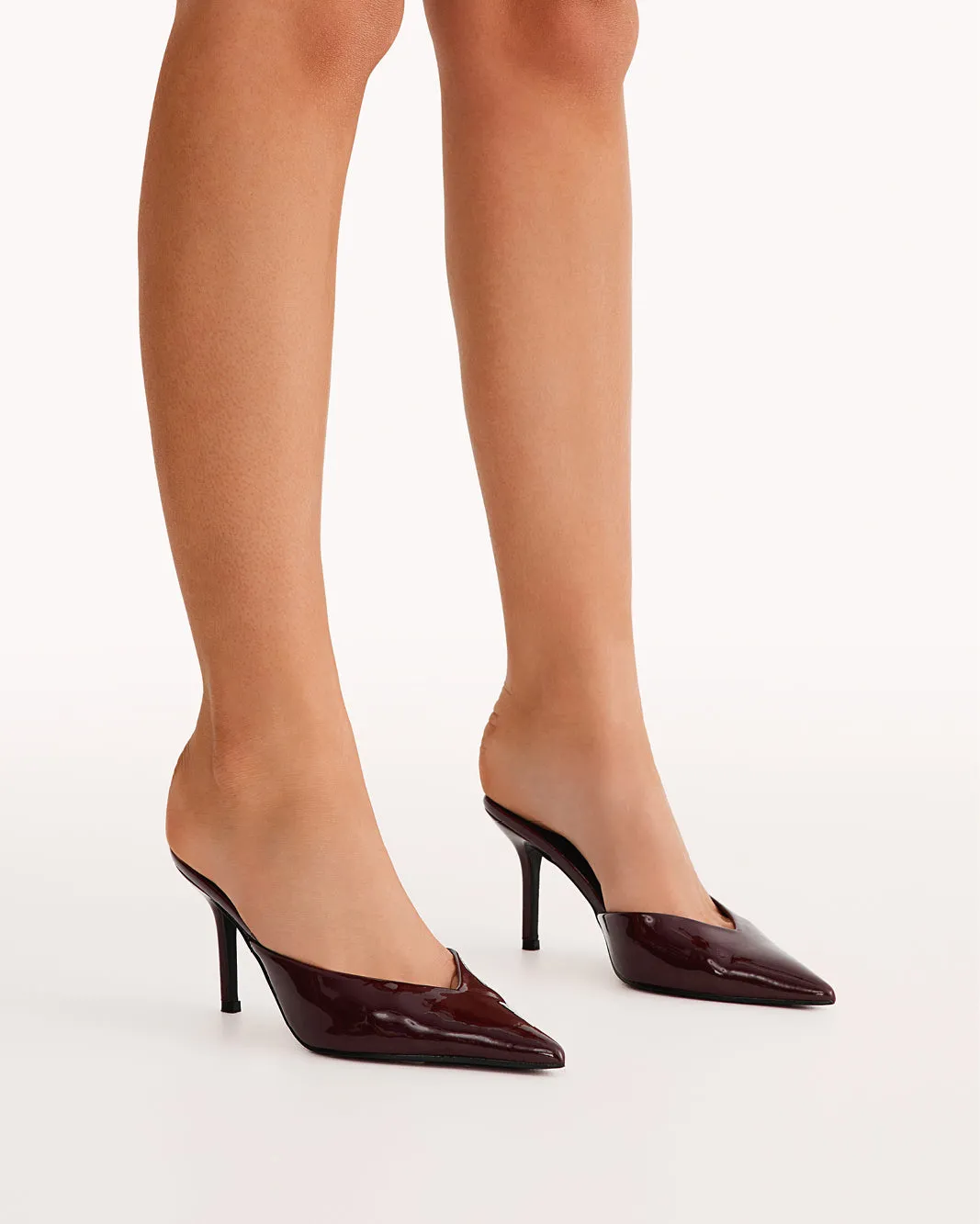 High Knee Boots KAREY - WINE PATENT