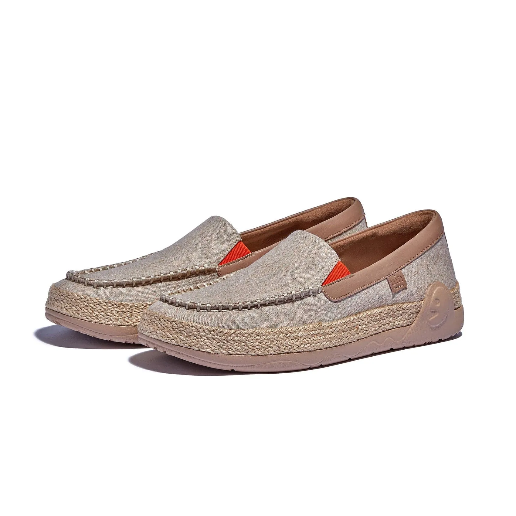 Striped Lace Espadrilles Khaki Brown Marbella V Women