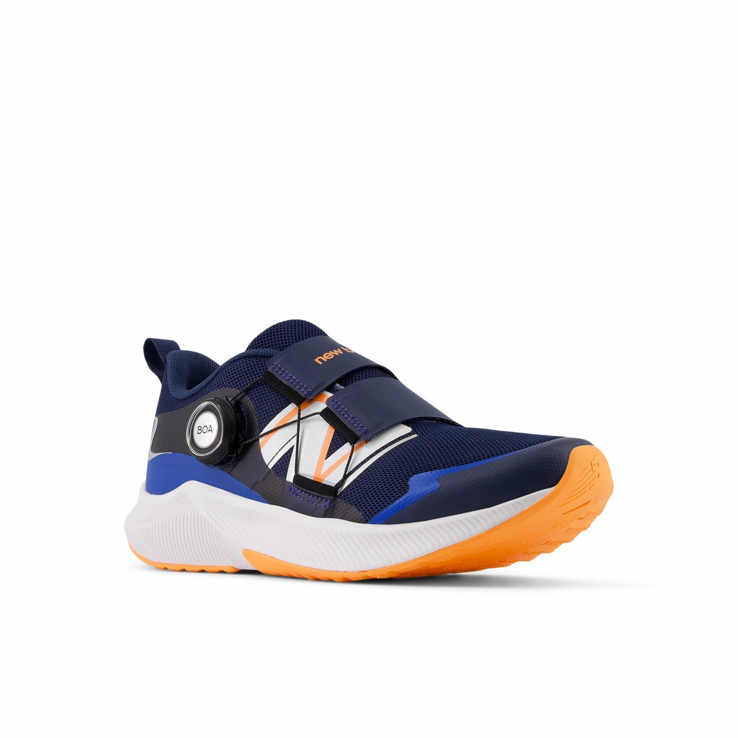 Running Shoe For Hiking KID'S DYNASOFT REVEAL V4 BOA - NO4 NB NAVY WITH HOT MANGO