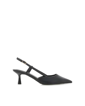 KYRIE - BLACK Knee High Leather Heel Boots