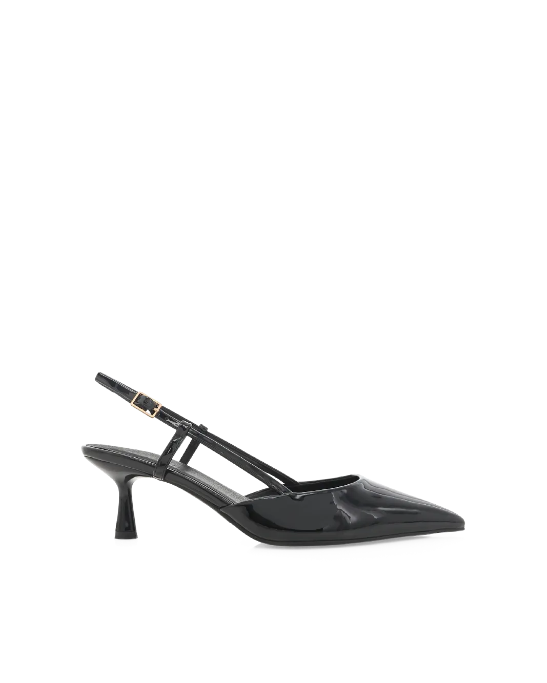 KYRIE - BLACK PATENT White And High Heel Shoes