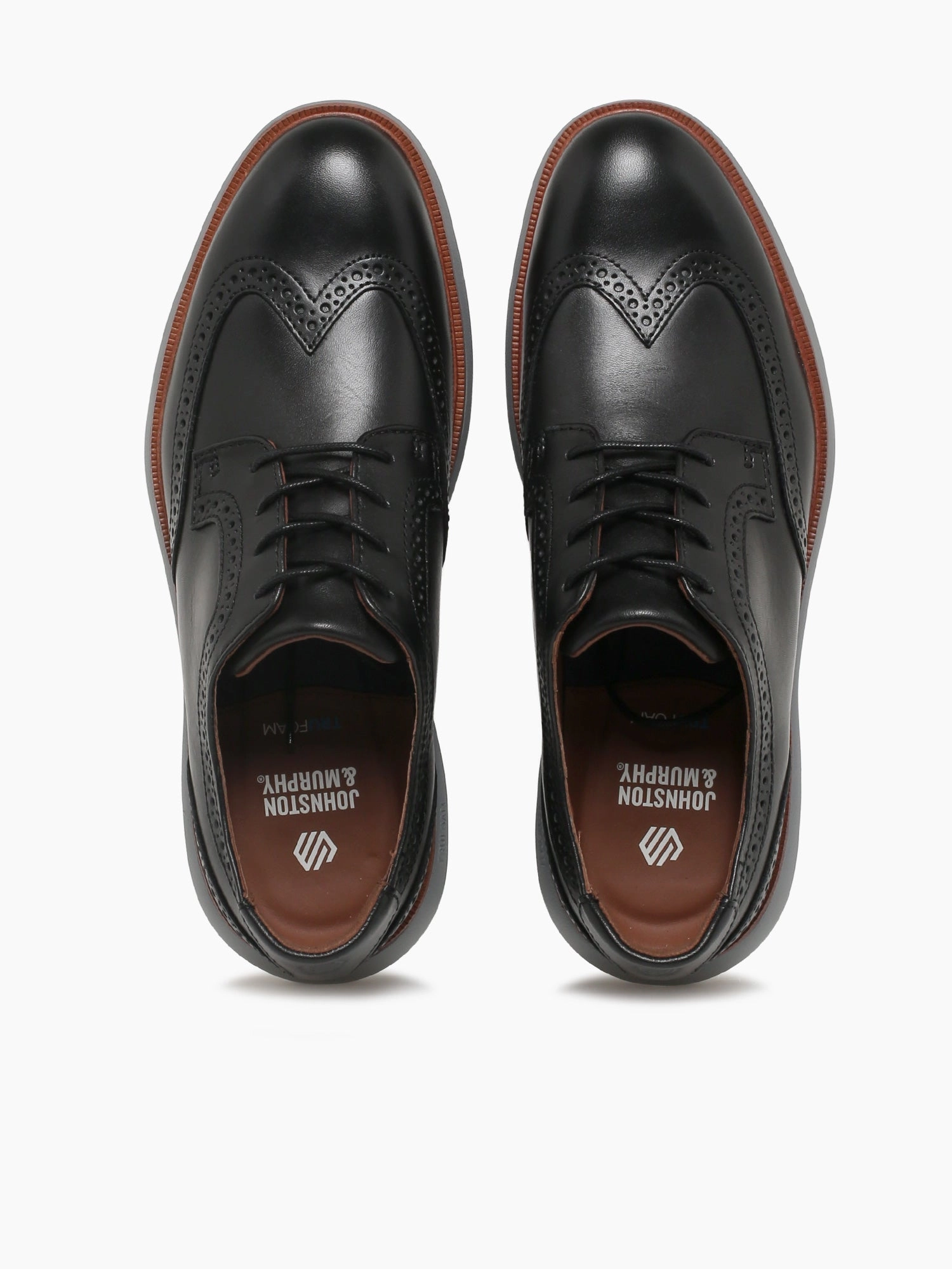 Wide Oxfords Larkin Wing Tip Black Leather 204169