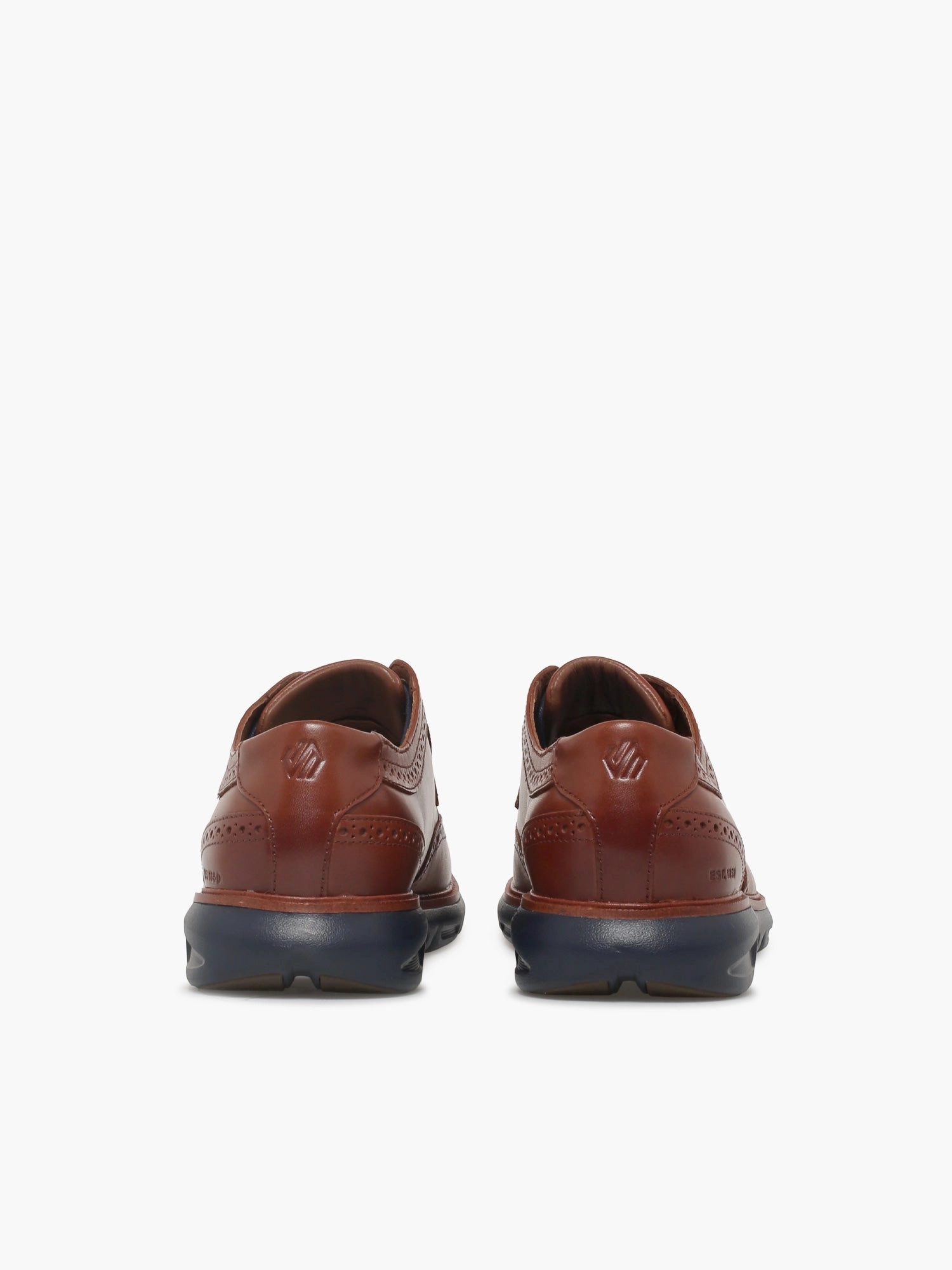 Pinpoint Oxford Fabric Larkin Wing Tip Tan Leather 204168