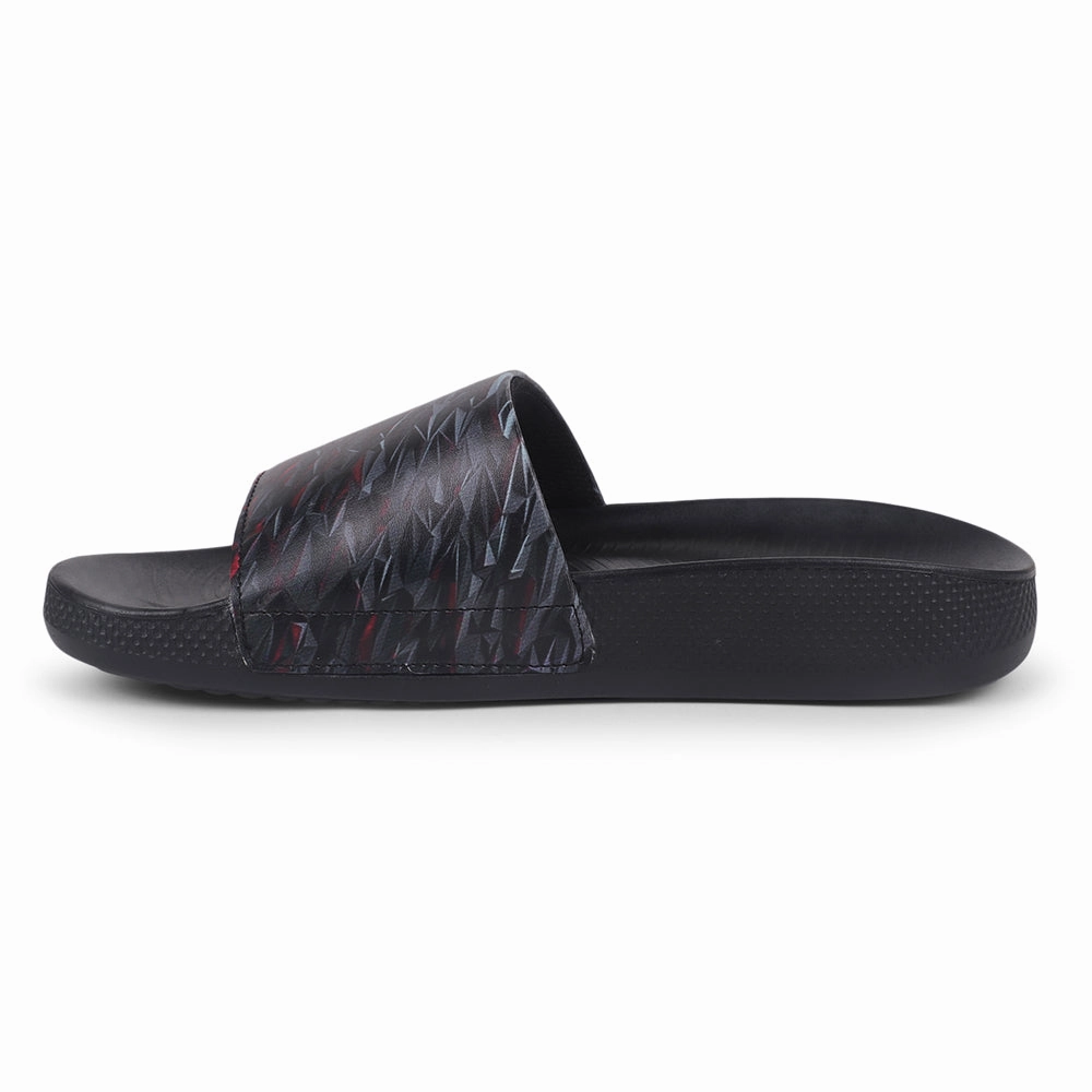 Fluffy Leopard Slippers Leap7x By Liberty Men NITWALK-2 Black Casual Slides